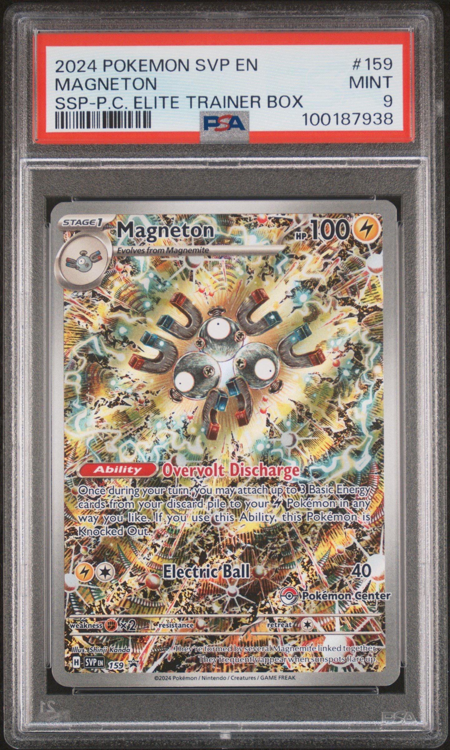 2024 Pokemon Svp En-sv Black Star Promo 159 Magneton Surging Sparks Pokemon Center Elite Trainer Box PSA 9