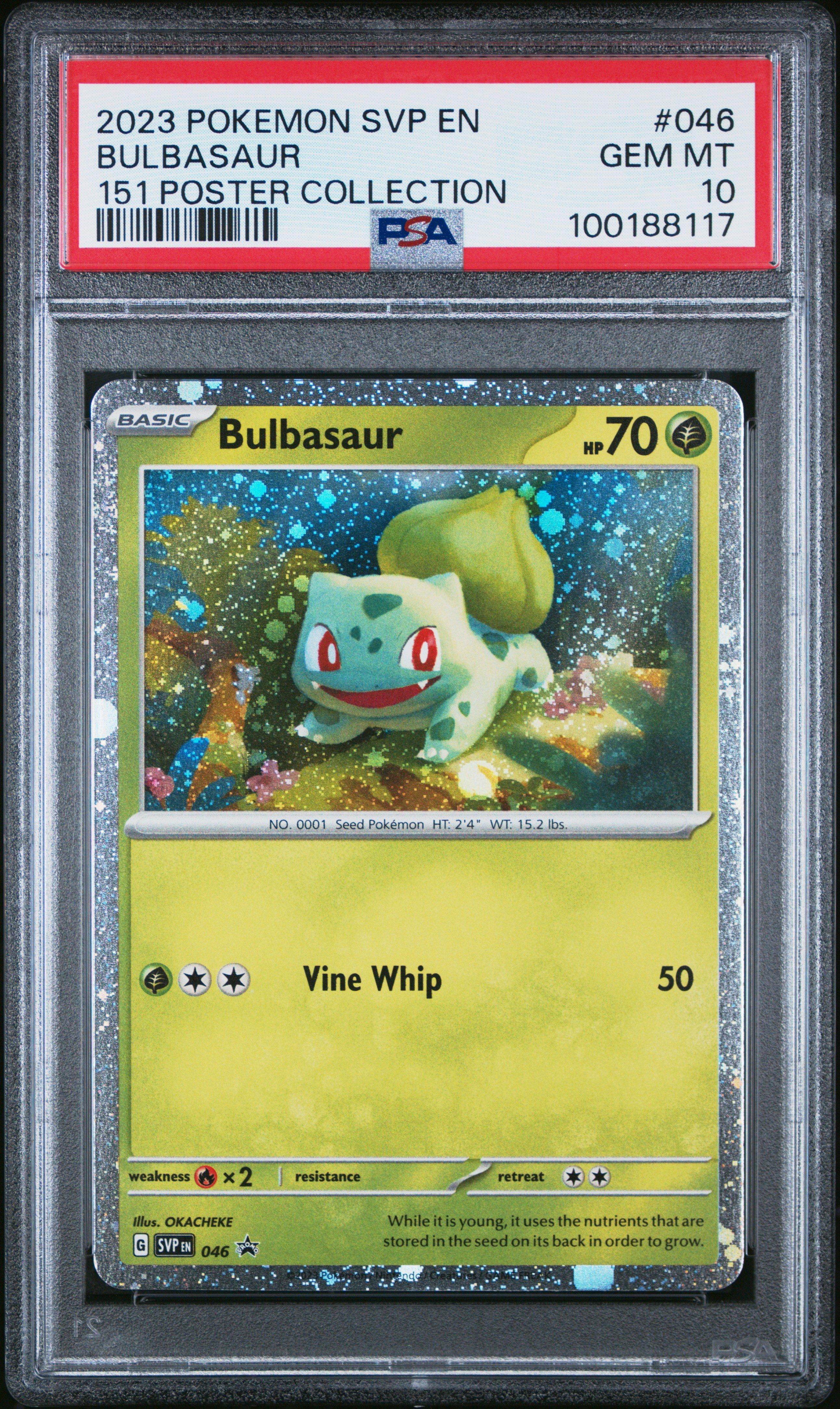2023 Pokemon Svp En-sv Black Star Promo 046 Bulbasaur 151 Poster Collection PSA