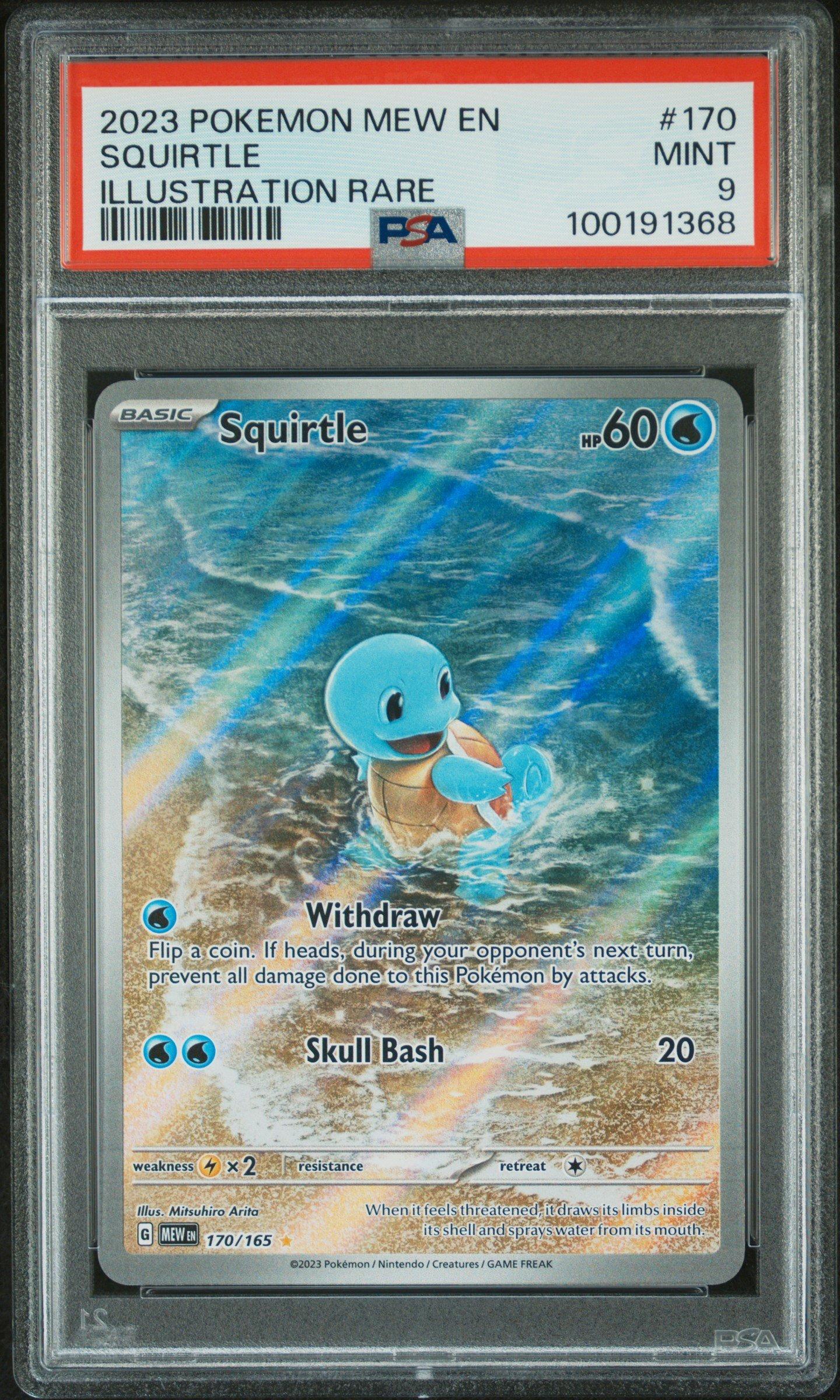2023 Pokemon Mew En-151 170 Squirtle Illustration Rare PSA