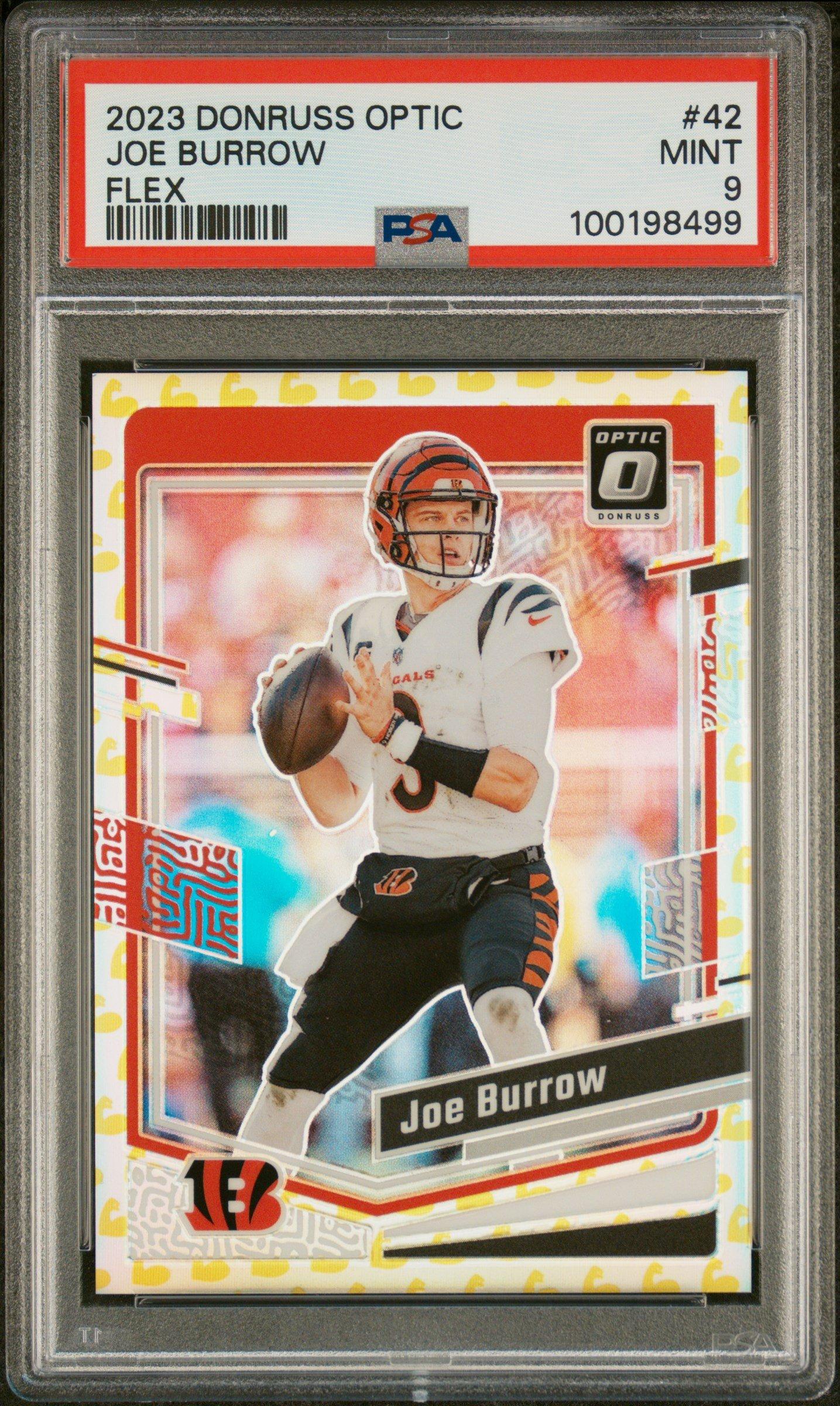 joe burrow graded card 2023 Panini Donruss Optic 42 Joe Burrow Flex PSA 9 Graded Card
