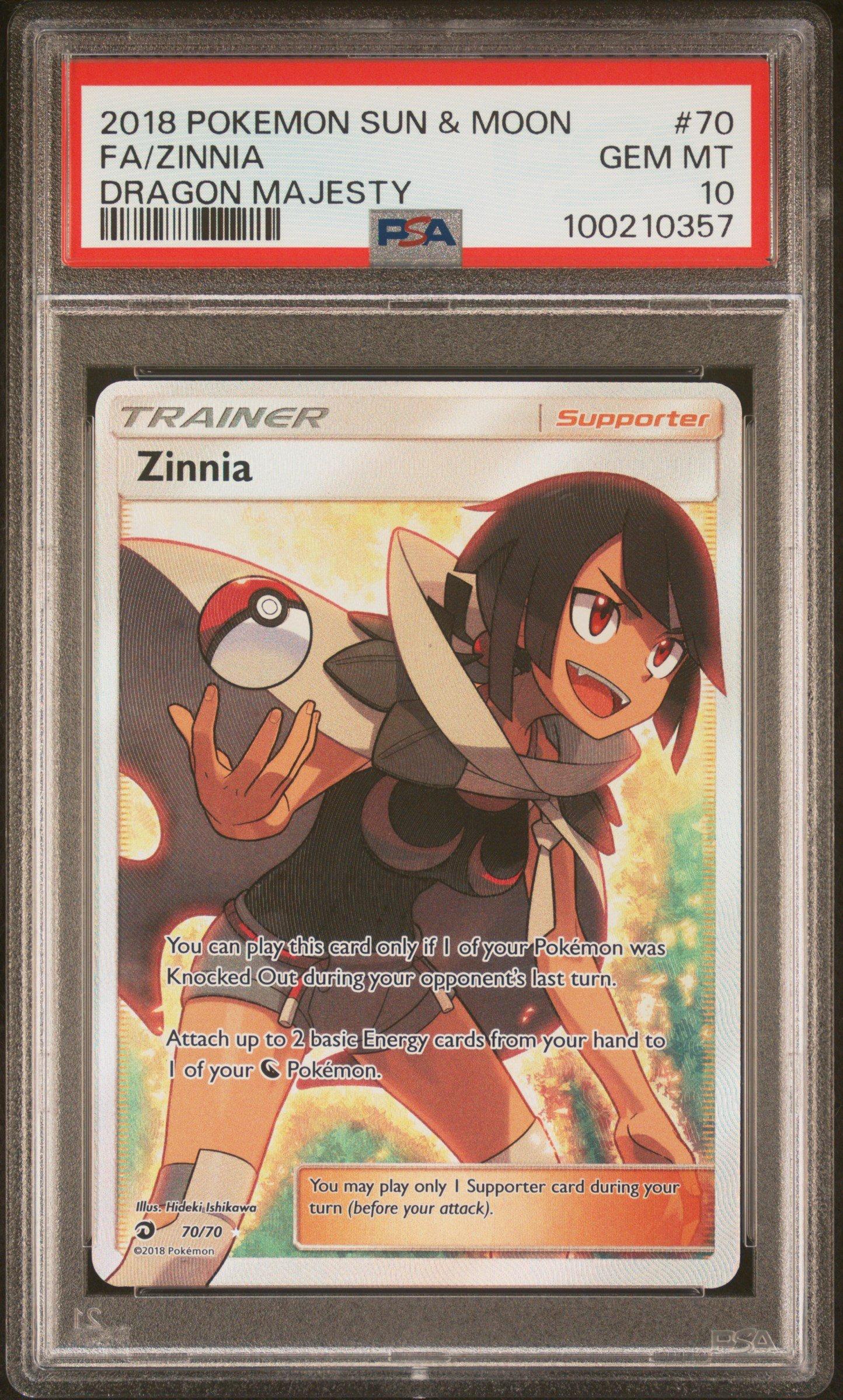 2018 Pokemon Sun & Moon Dragon Majesty 70 Full Art/zinnia PSA