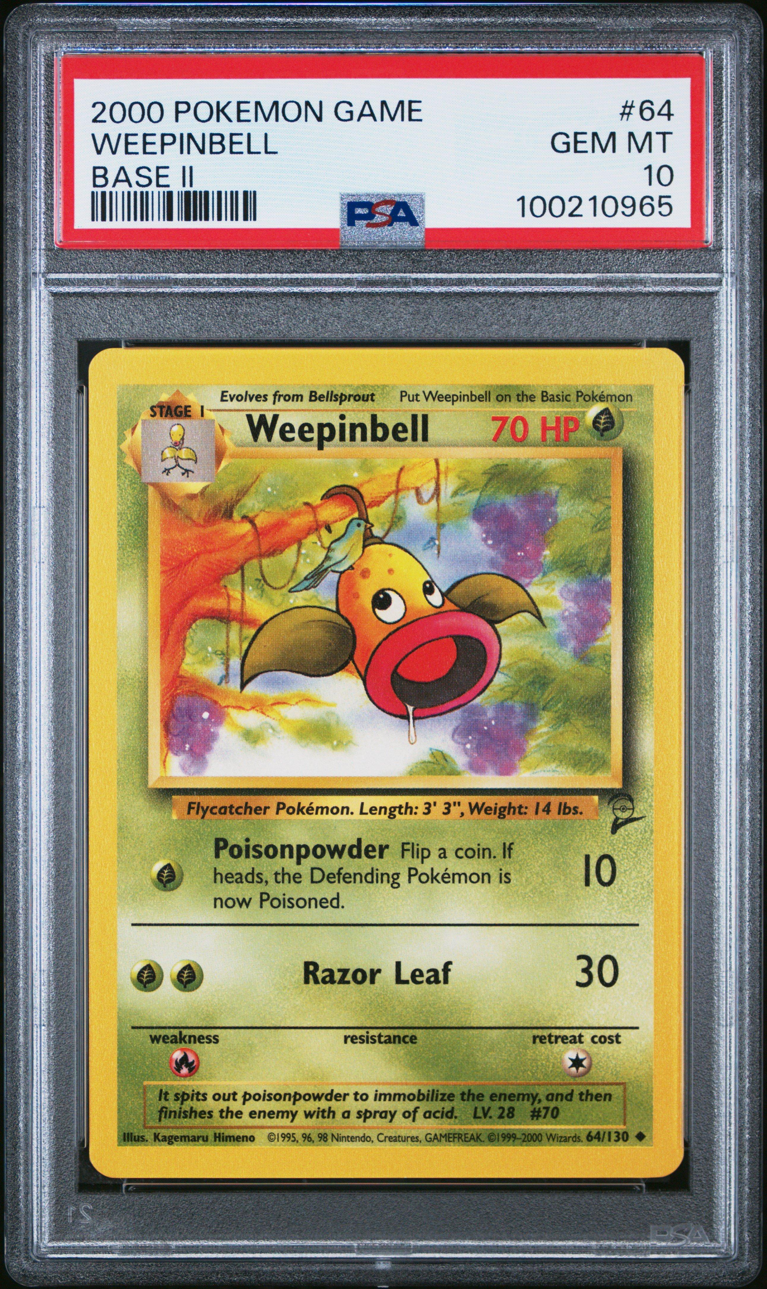 2000 Pokemon Game Base Ii 64 Weepinbell PSA 10