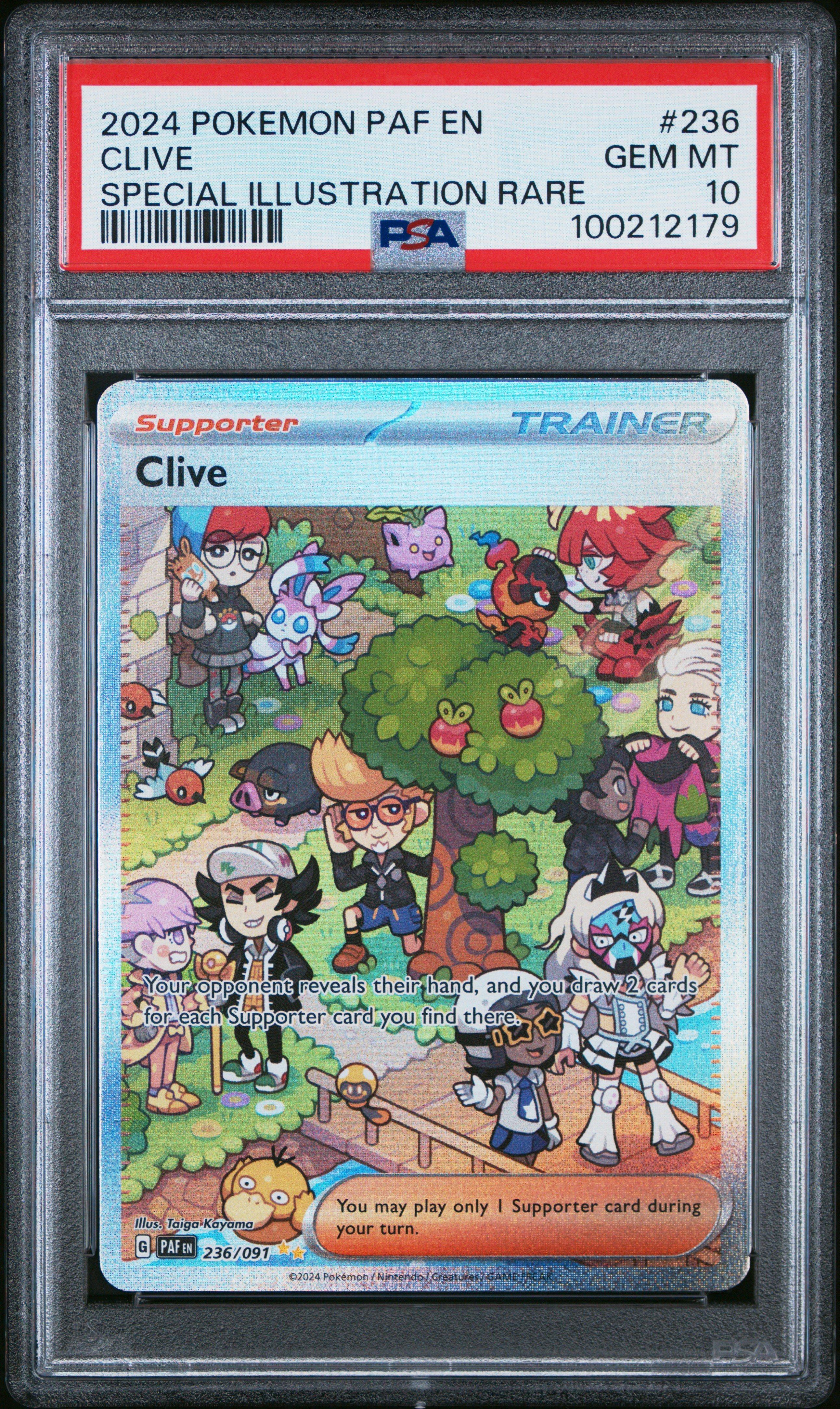 2024 Pokemon Paf En-paldean Fates 236 Clive Special Illustration Rare PSA