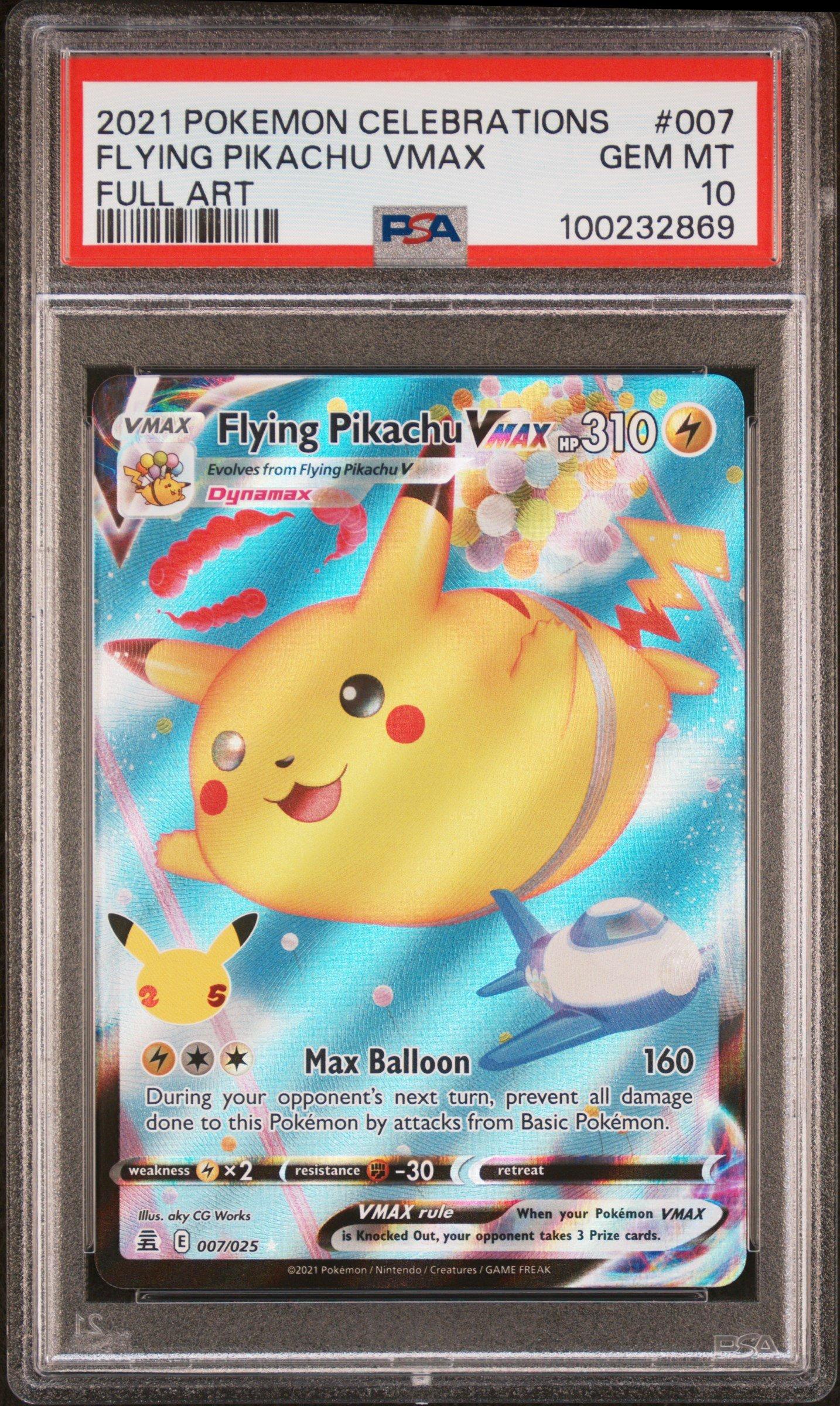 2021 Pokemon Celebrations 007 Full Art/flying Pikachu Vmax PSA 10