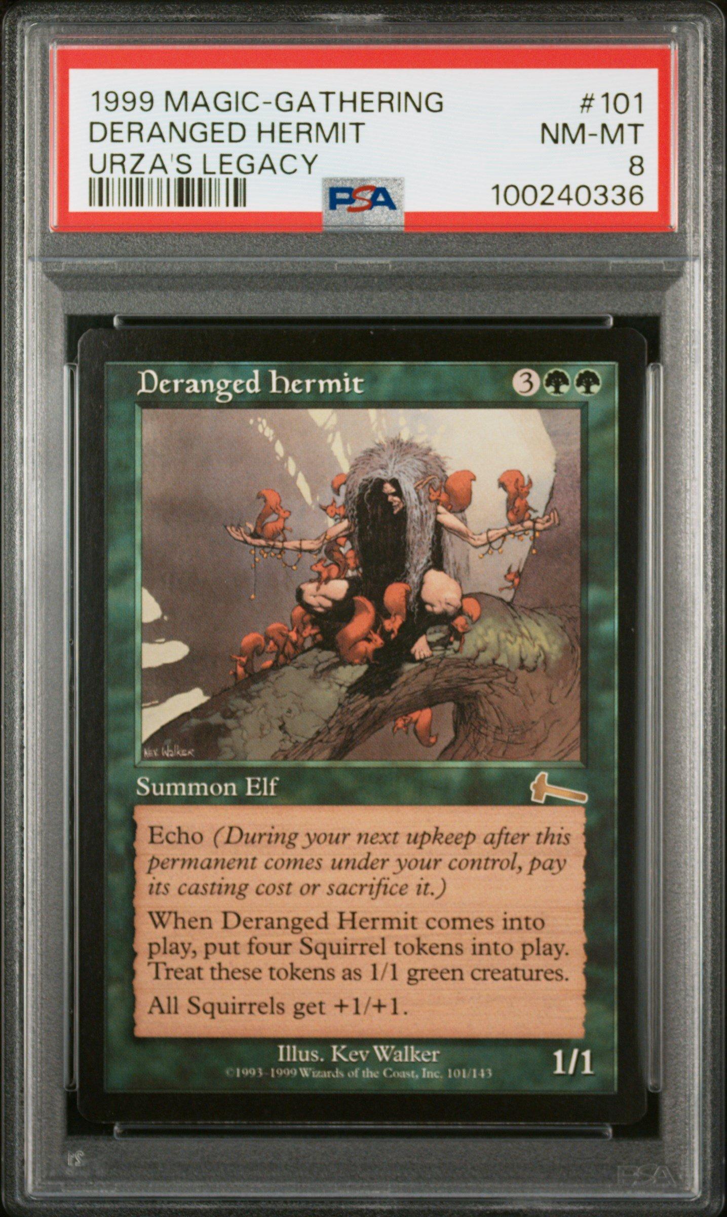 1999 Magic The Gathering Urza's Legacy 101 Deranged Hermit PSA 8