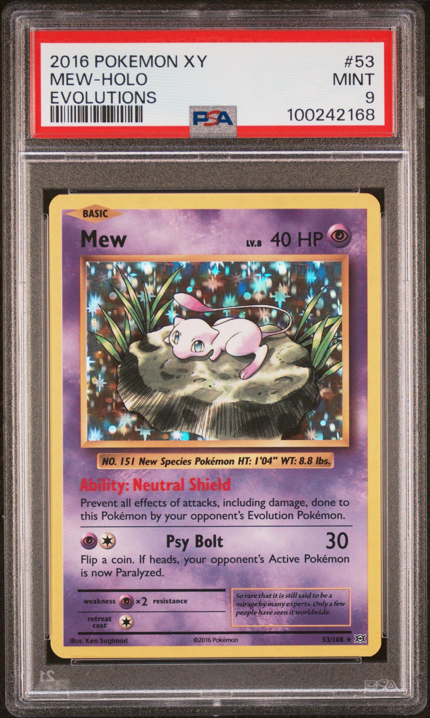 2016 Pokemon Xy Evolutions 53 Mew-holo PSA