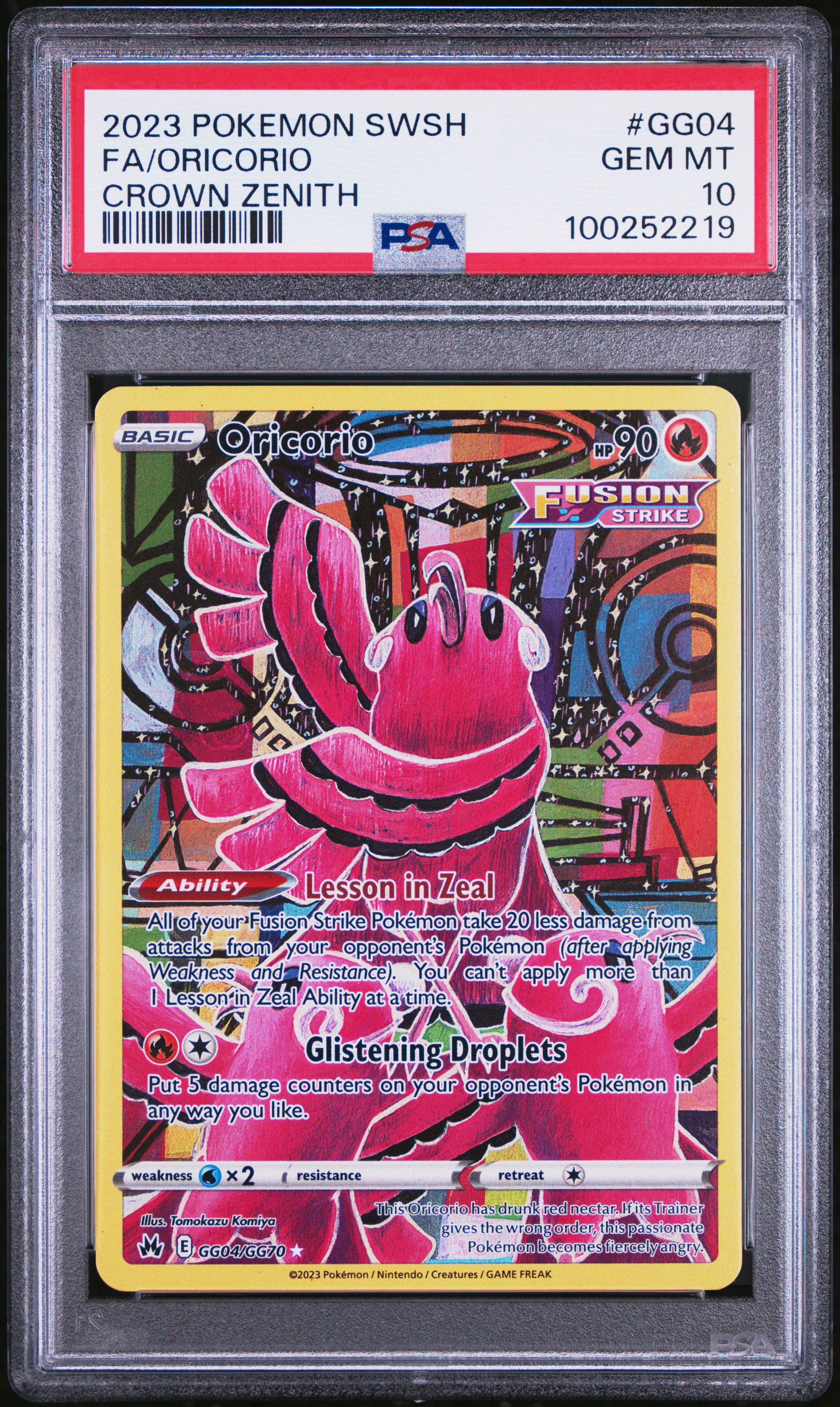 2023 Pokemon Sword And Shield Crown Zenith Gg04 Full Art/oricorio PSA