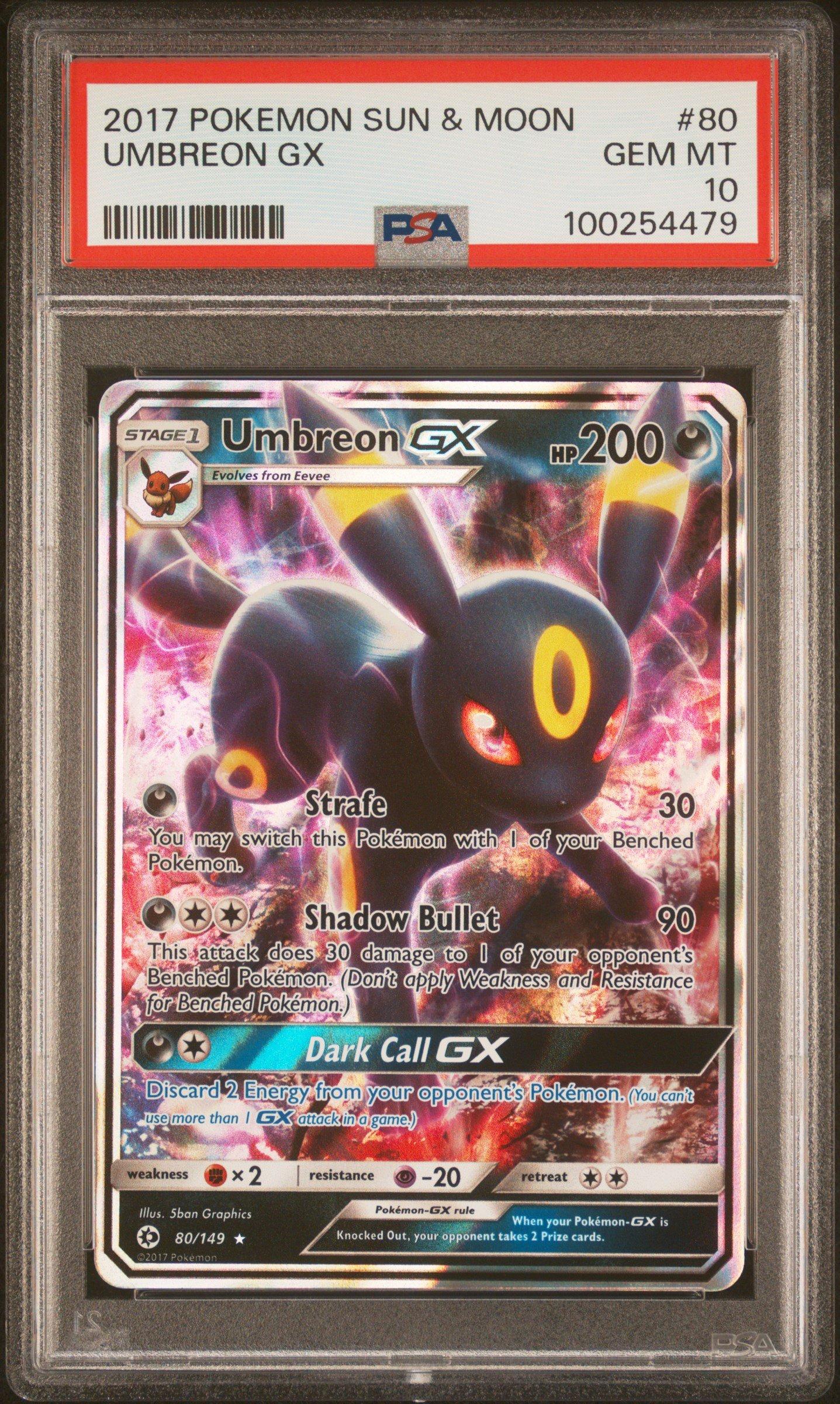 2017 Pokemon Sun & Moon 80 Umbreon Gx PSA