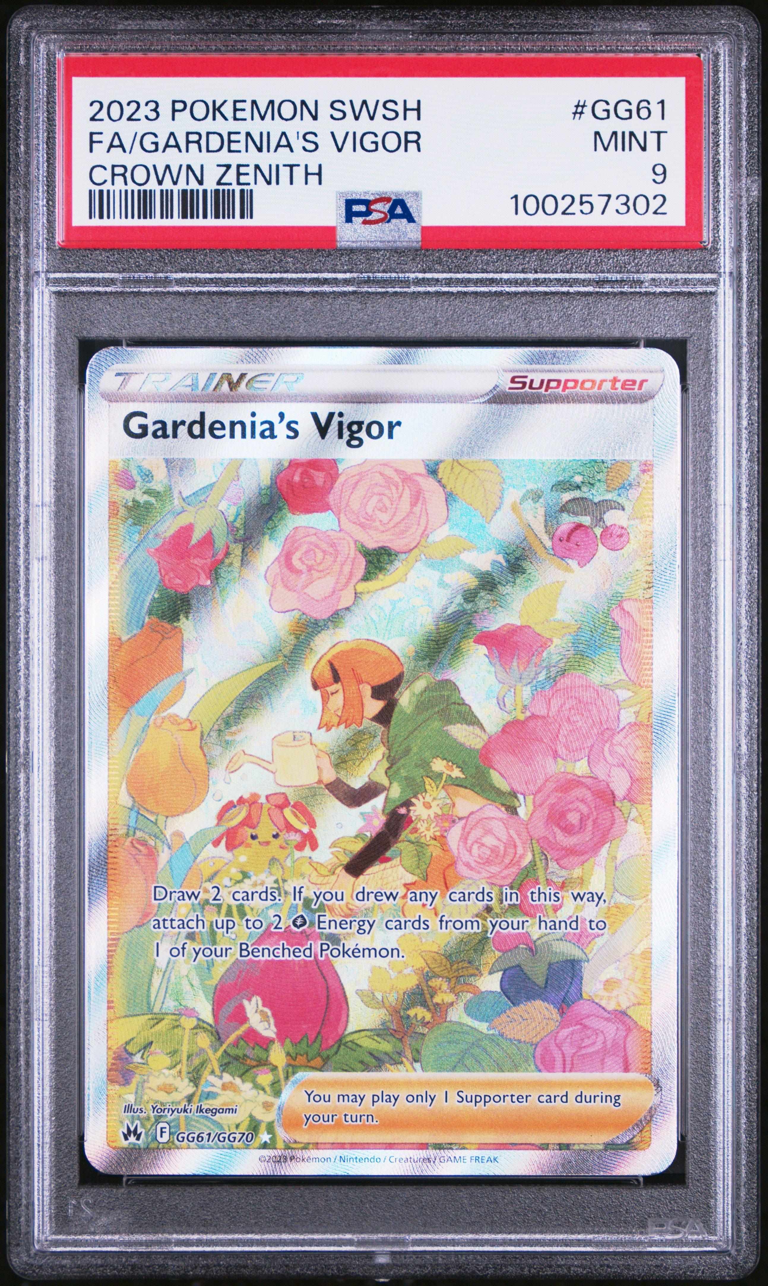 2023 Pokemon Sword And Shield Crown Zenith Gg61 Full Art/gardenia's Vigor  PSA 9 Graded Card | GameStop