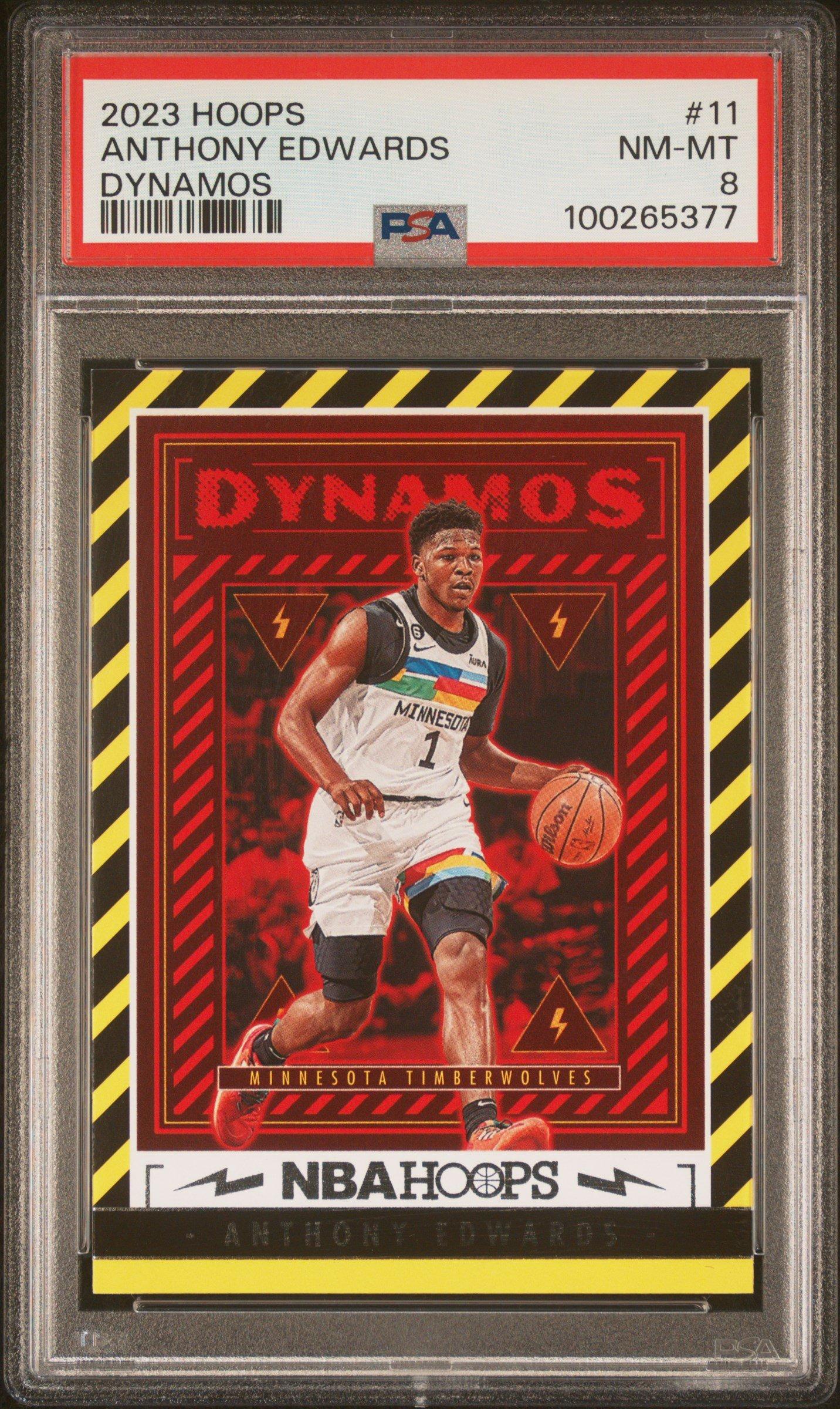 2023 Panini Nba Hoops Dynamos 11 Anthony Edwards PSA 8 Graded Card