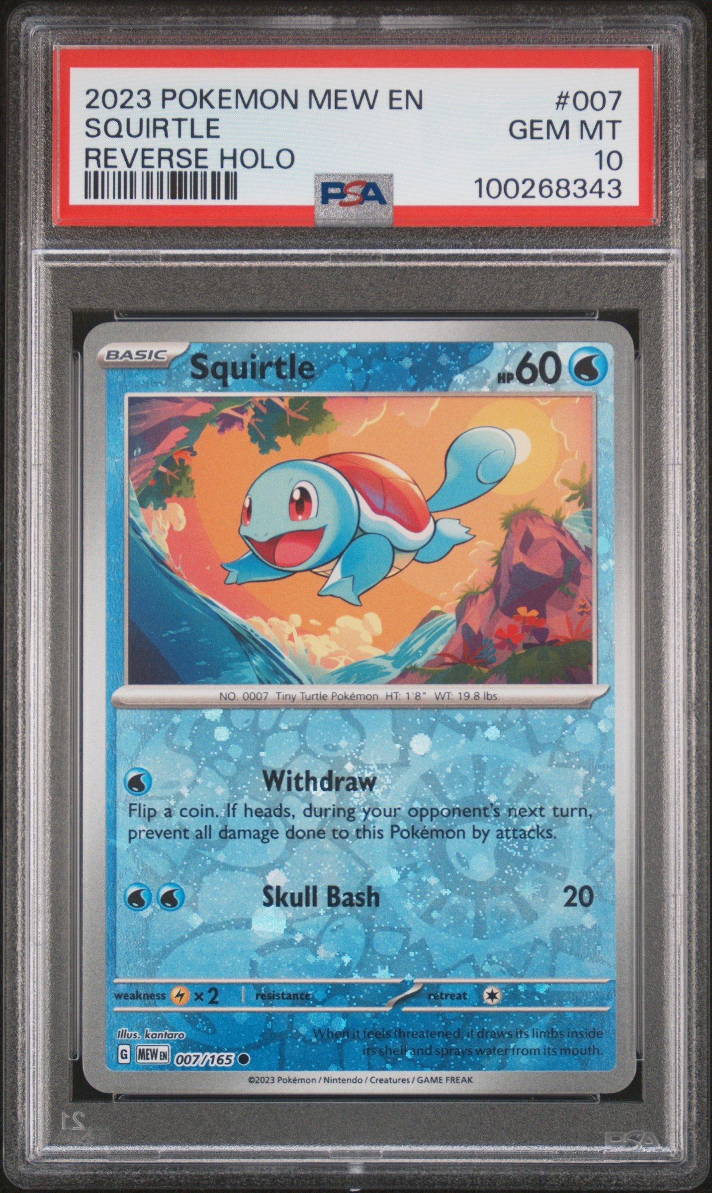 2023 Pokemon Mew En-151 007 Squirtle Reverse Holo PSA