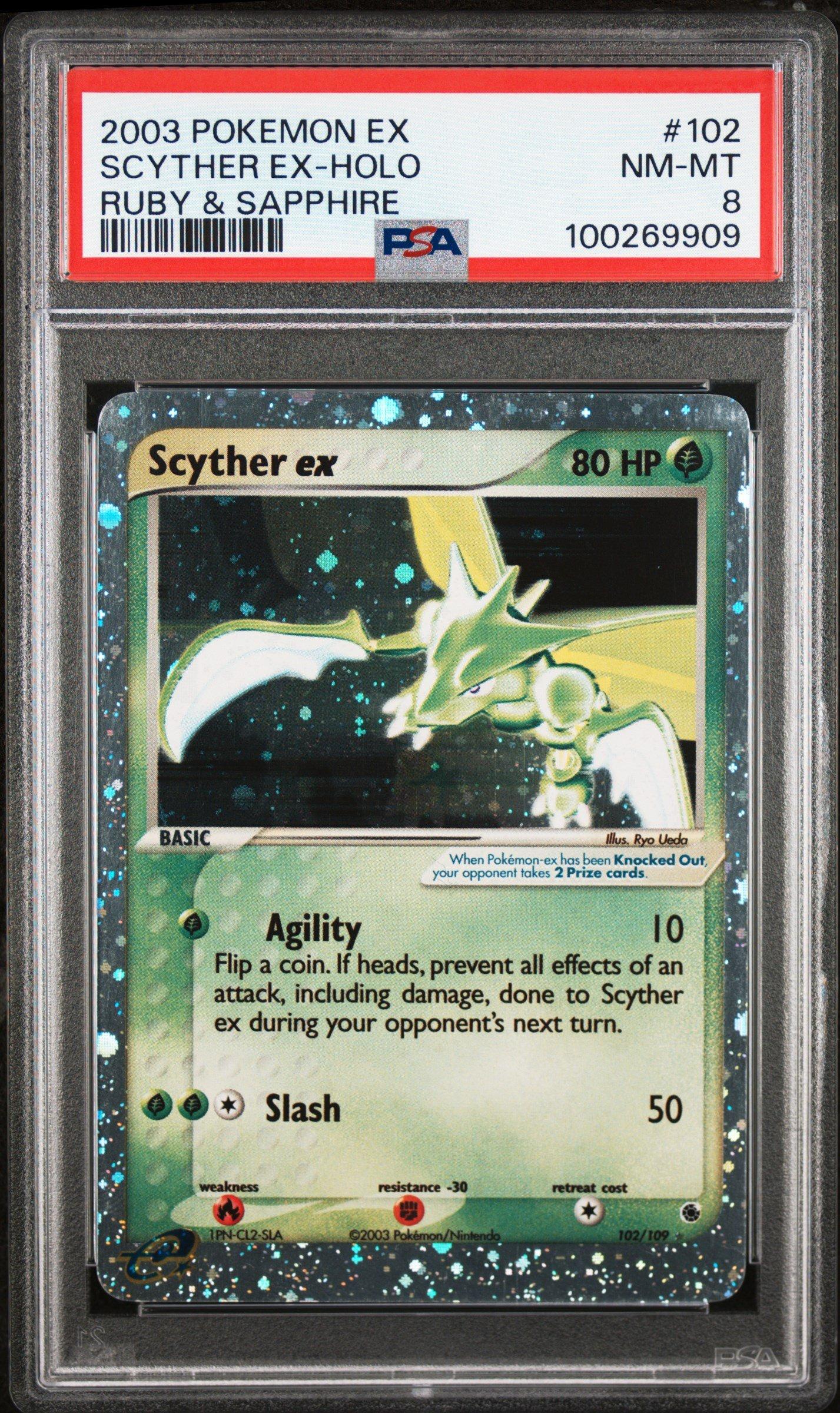2003 Pokemon Ex Ruby & Sapphire 102 Scyther Ex-holo PSA