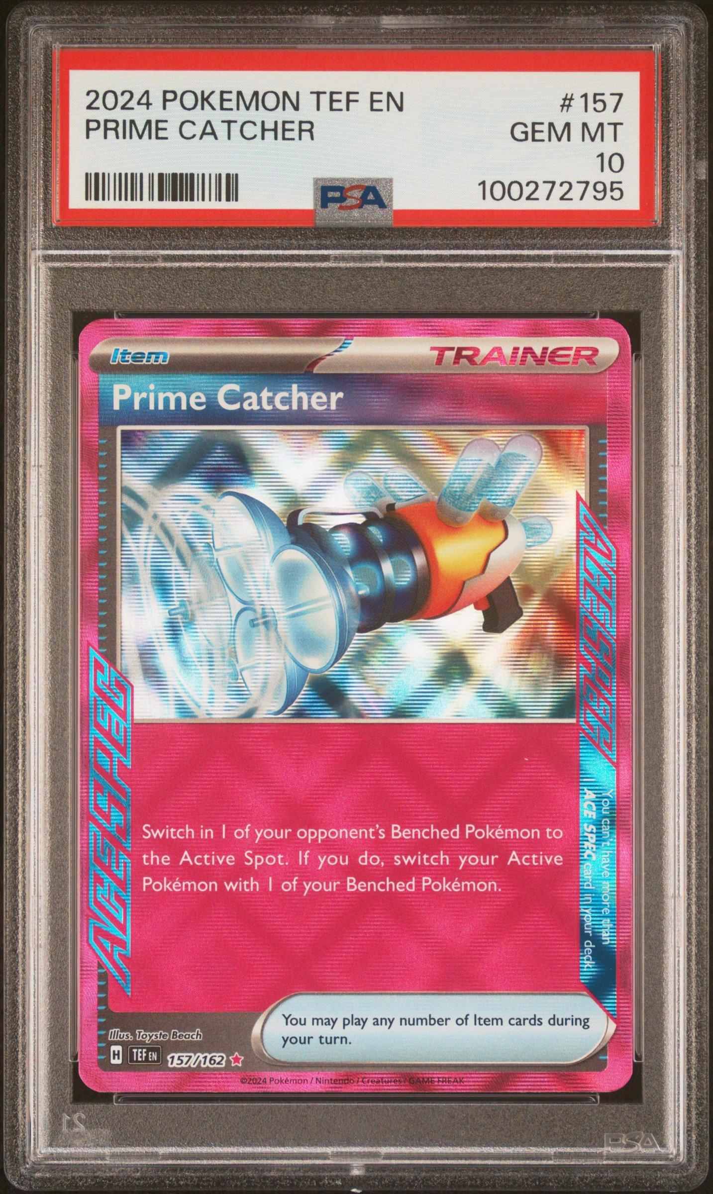 2024 Pokemon Tef En-temporal Forces 157 Prime Catcher PSA 10