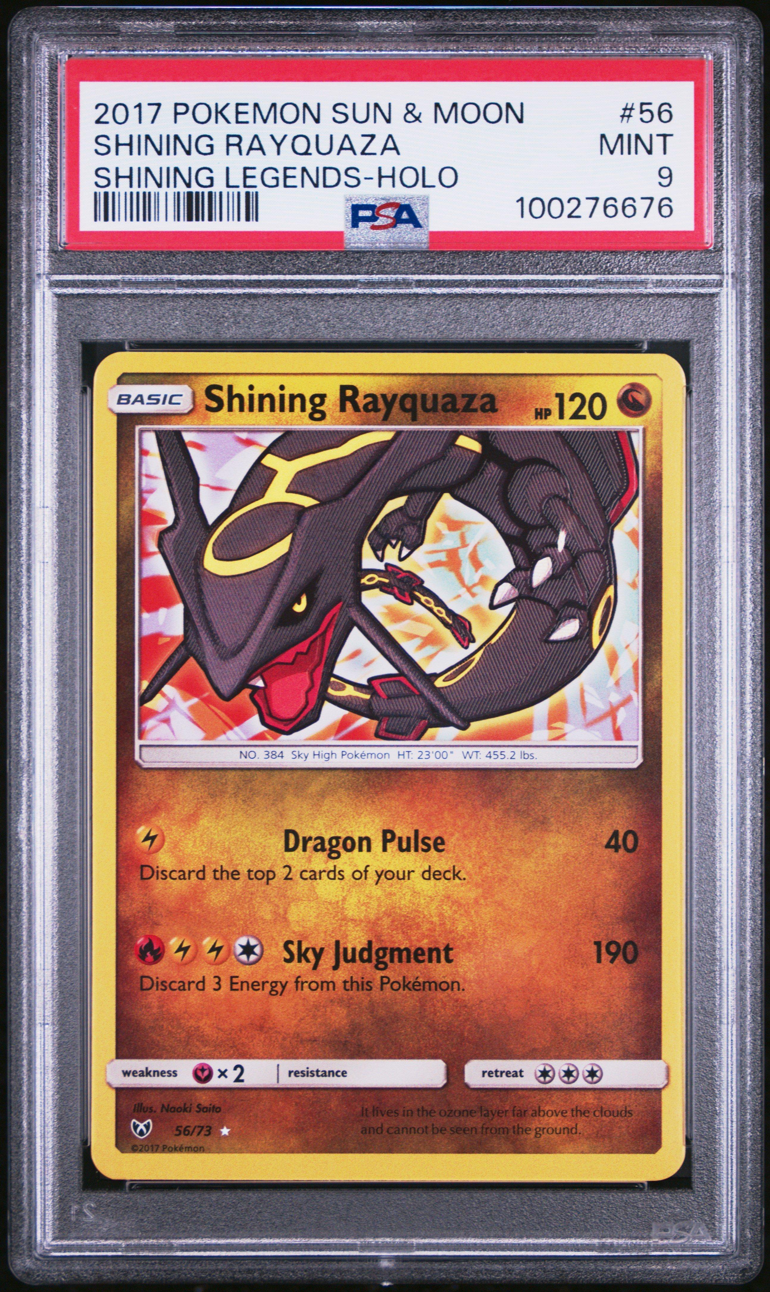 2017 Pokemon Sun & Moon Shining Legends 56 Shining Rayquaza-holo PSA