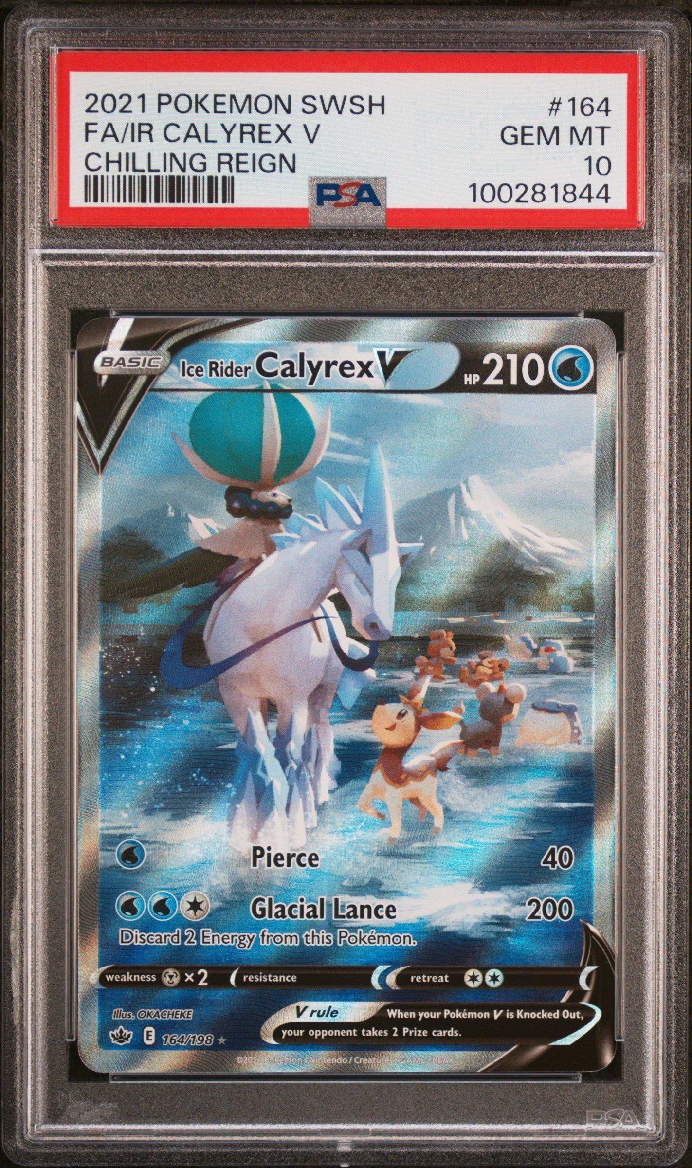 2021 Pokemon Sword & Shield Chilling Reign Full Art/ice Rider Calyrex V PSA
