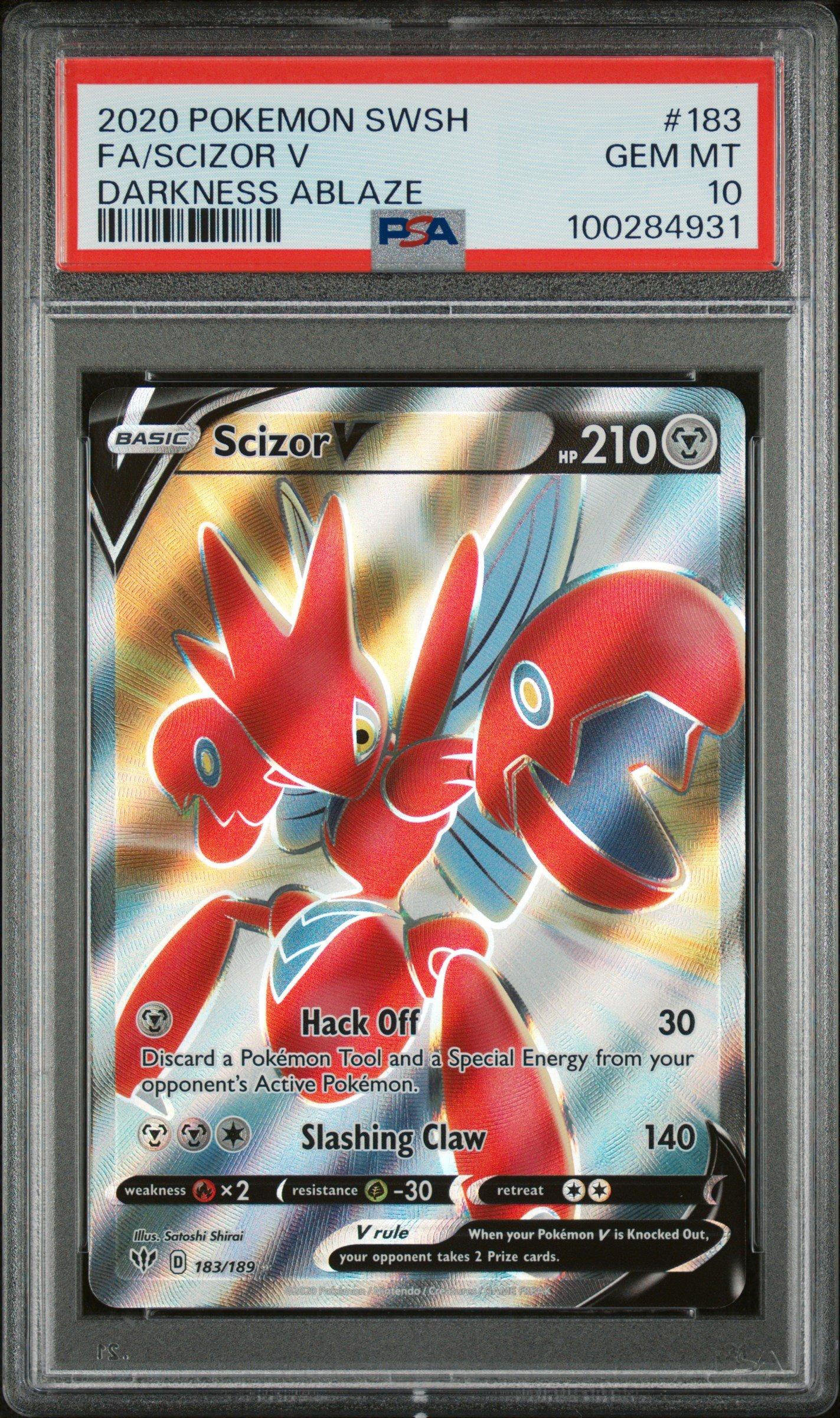 2020 Pokemon Sword & Shield Darkness Ablaze 183 Full Art/scizor V PSA