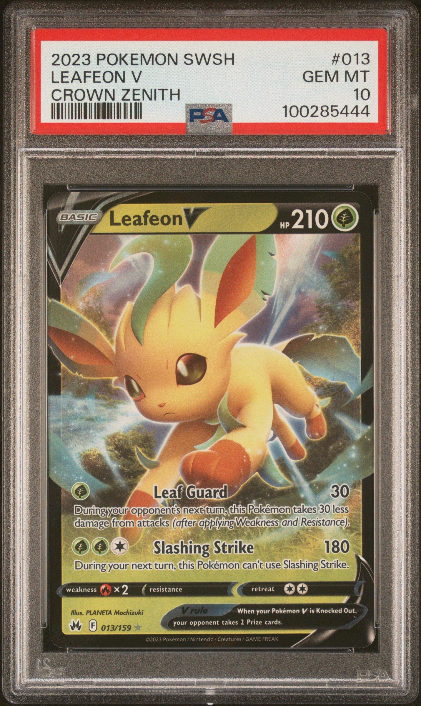 2023 Pokemon Sword And Shield Crown Zenith 013 Leafeon V PSA