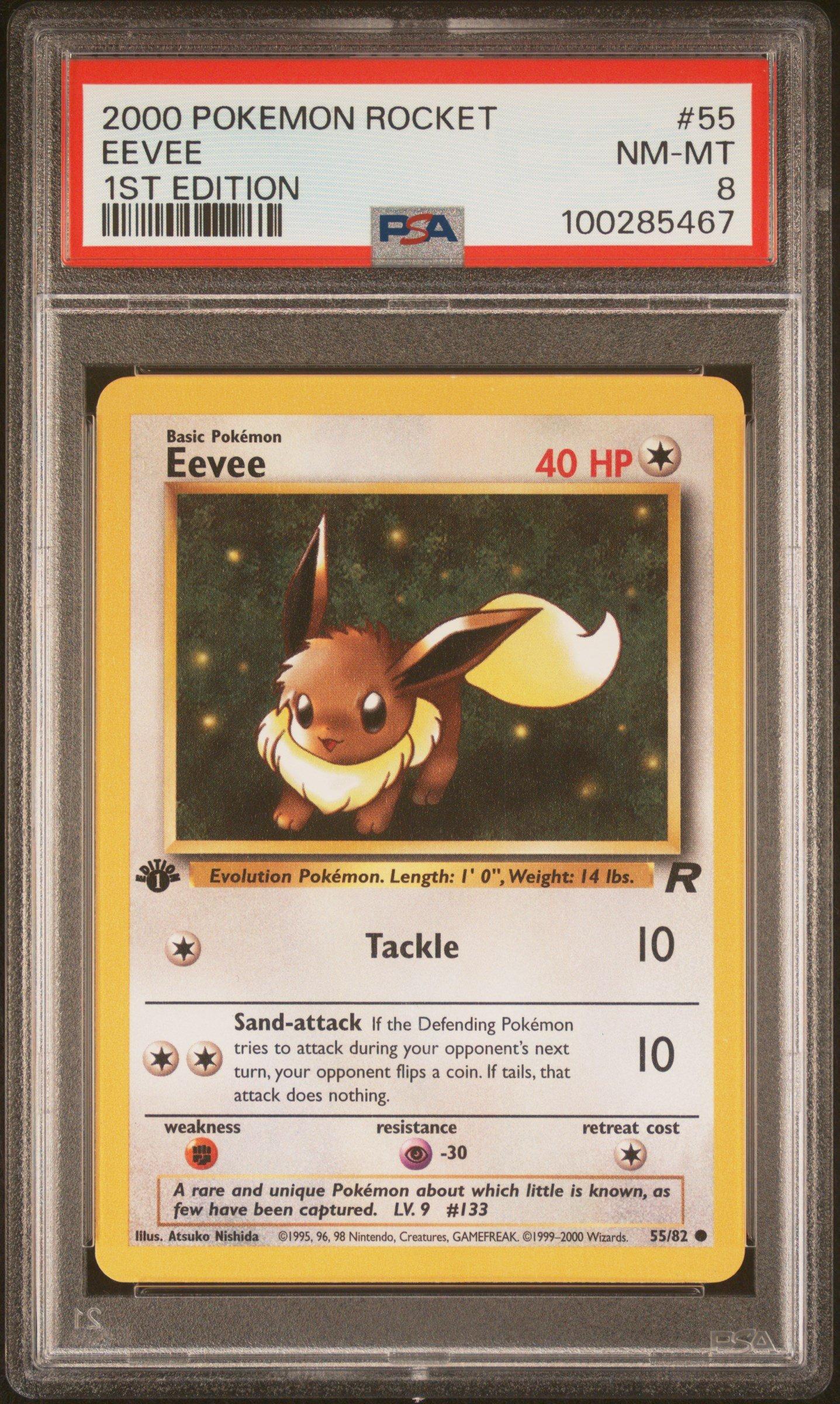 2000 Pokemon Rocket 55 Eevee 1st Edition PSA