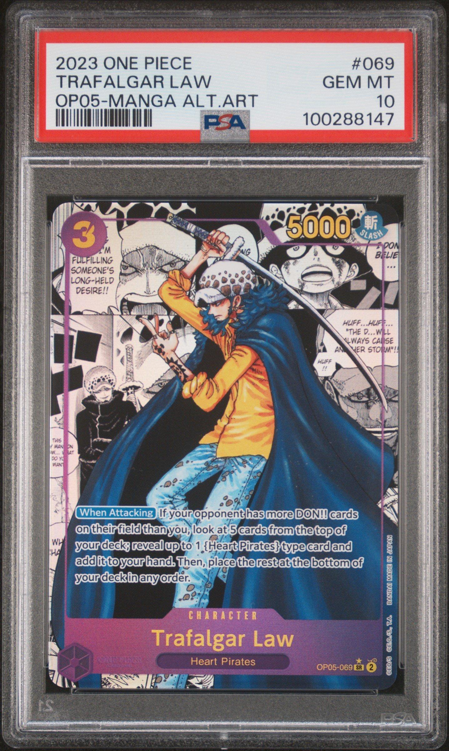 2023 One Piece Awakening Of The New Era 069 Trafalgar Law Manga Alternate Art PSA 10