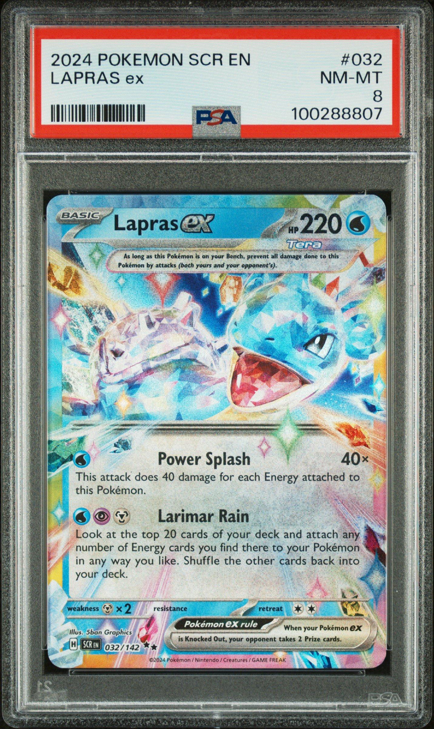 2024 Pokemon Scr En-stellar Crown 032 Lapras Ex PSA 8