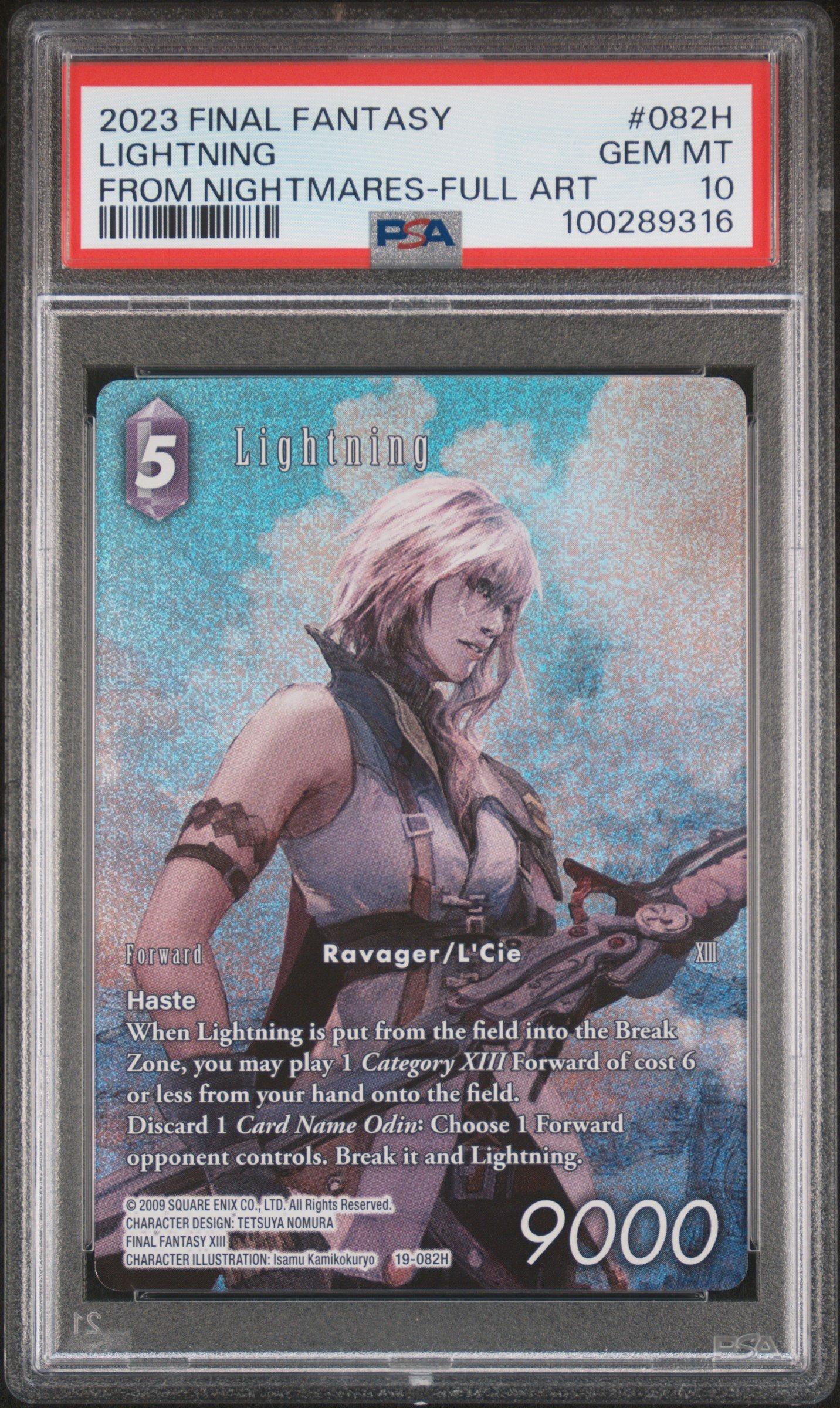2023 Final Fantasy From Nightmares 082h Lightning Full Art PSA 10