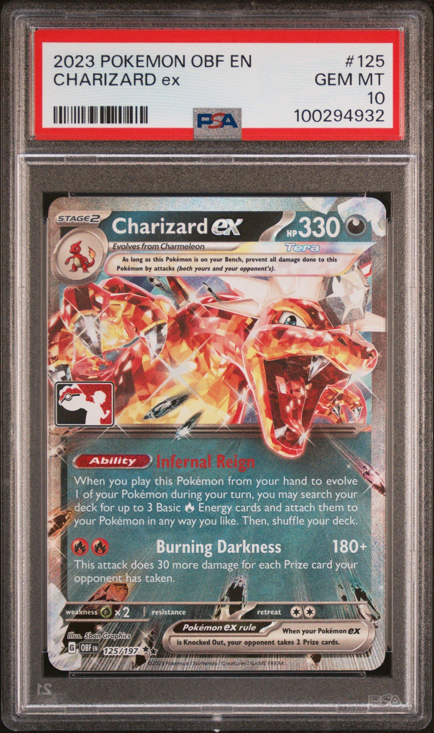 2023 Pokemon Obf En-obsidian Flames 125 Charizard Ex PSA 10 Graded