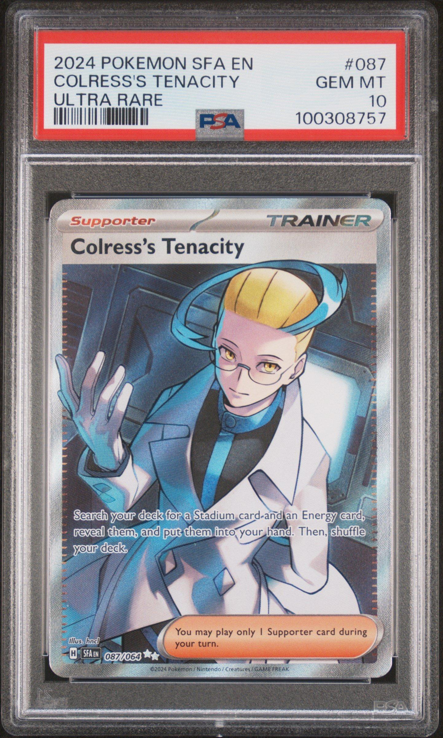2024 Pokemon Sfa En-shrouded Fable 087 Colress's Tenacity Ultra Rare PSA