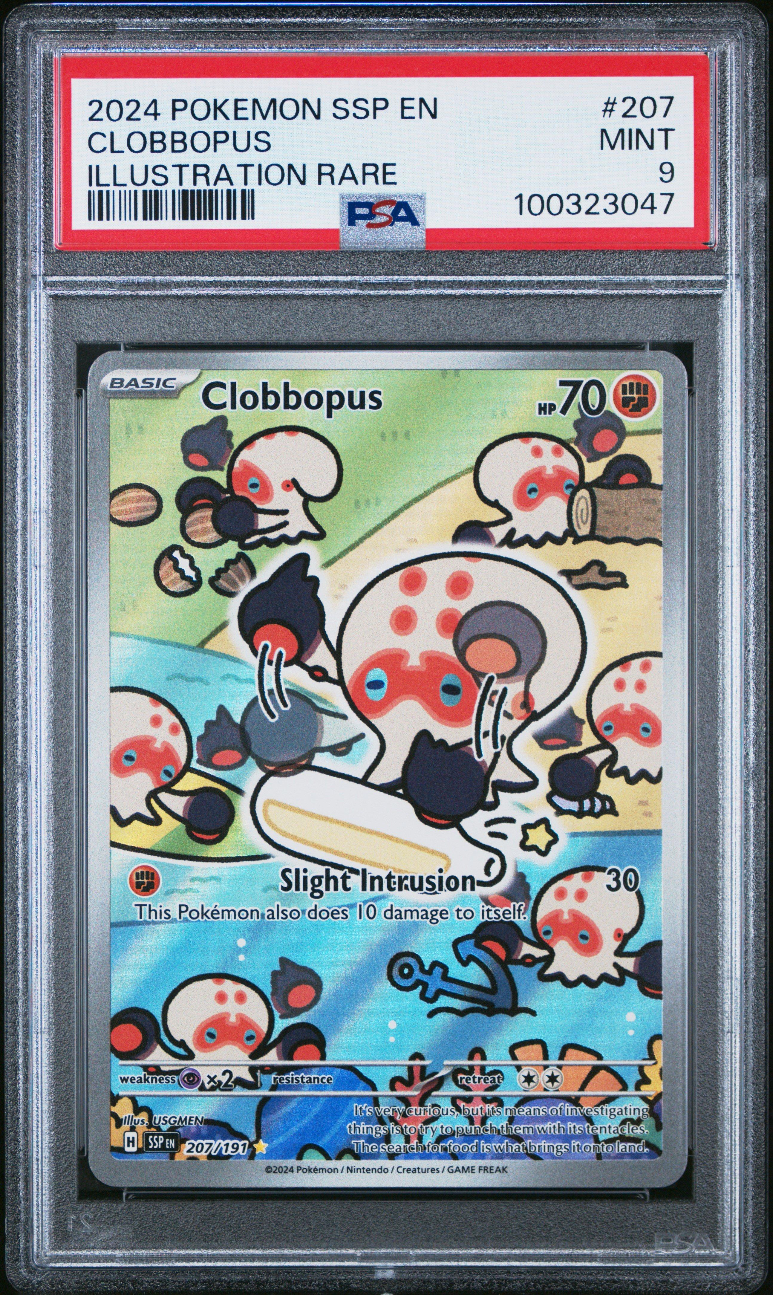 2024 Pokemon Ssp En-surging Sparks 207 Clobbopus Illustration Rare PSA