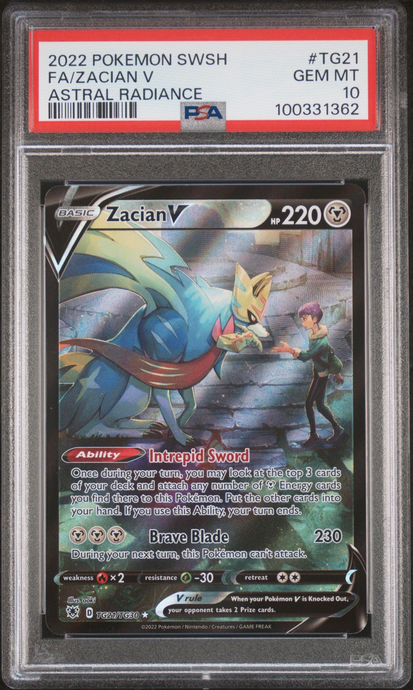 2022 Pokemon Sword & Shield Astral Radiance Tg21 Full Art/zacian V