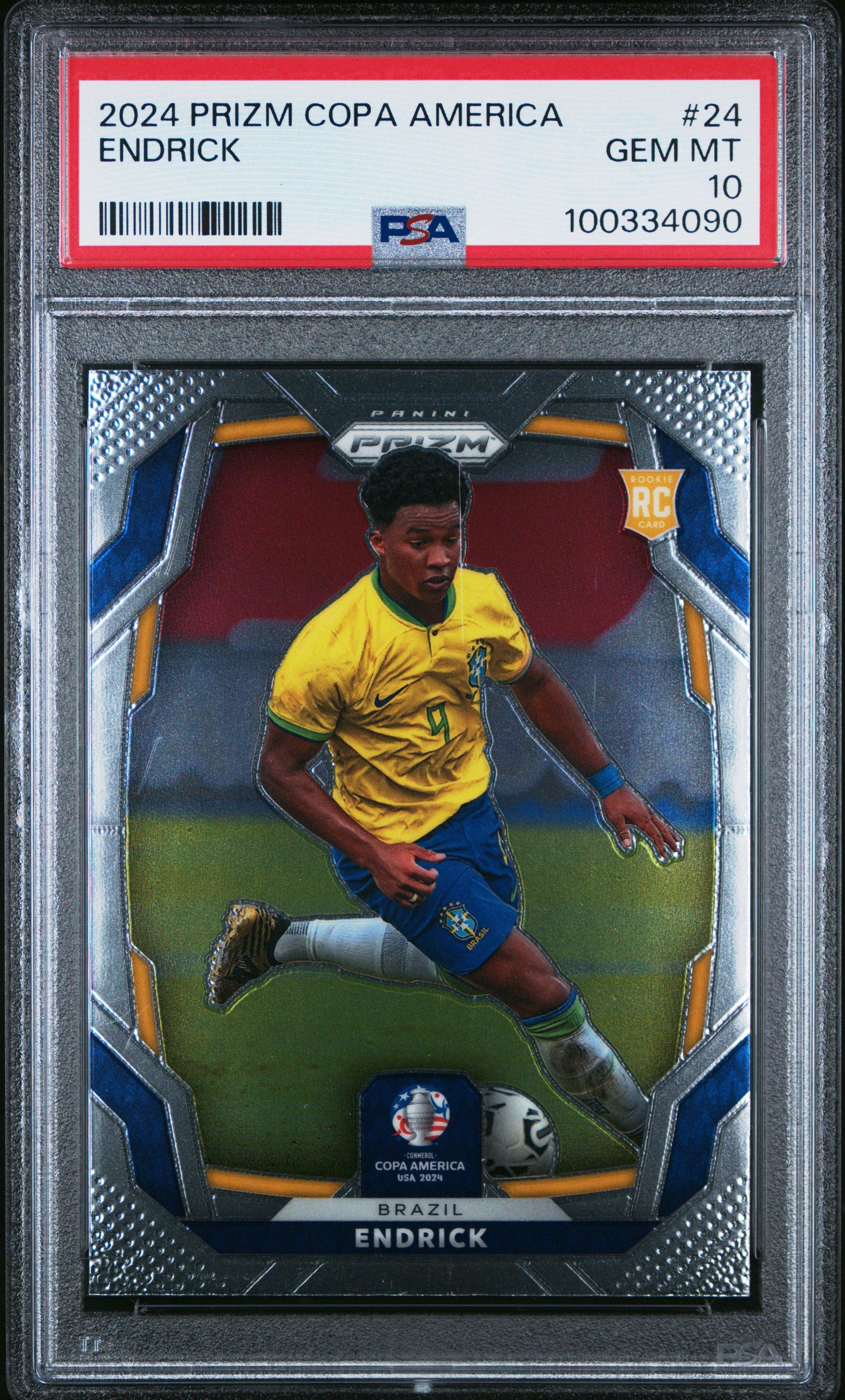 2024 Panini Prizm Conmebol Copa America 24 Endrick PSA 10