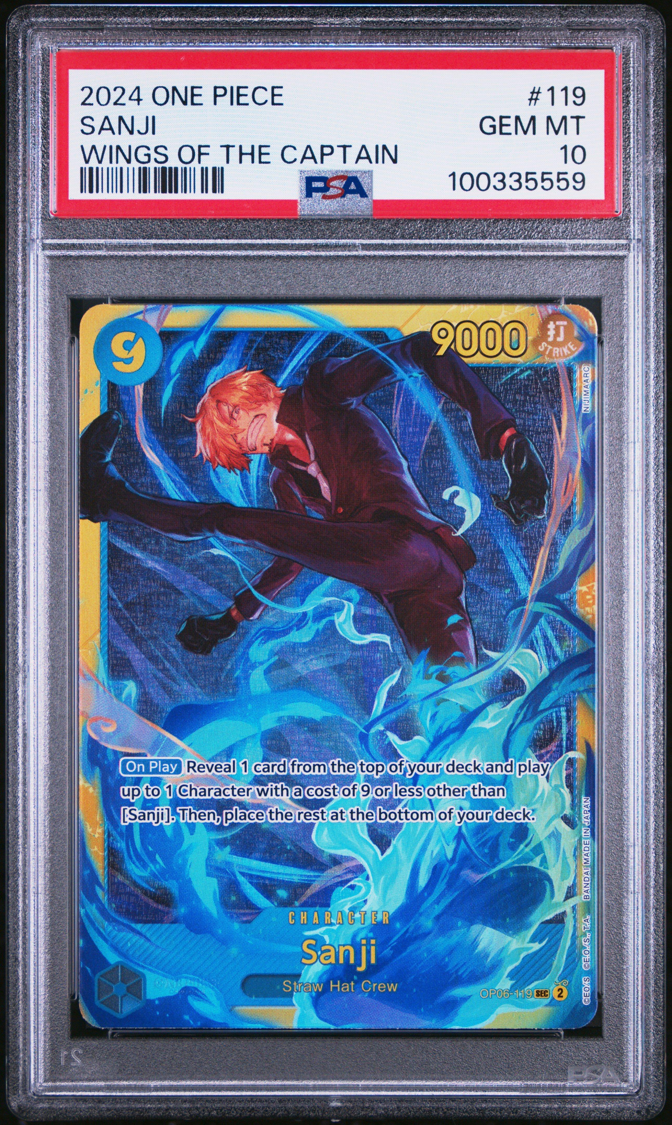 2024 One Piece Op06-wings Of The Captain 119 Sanji PSA 10