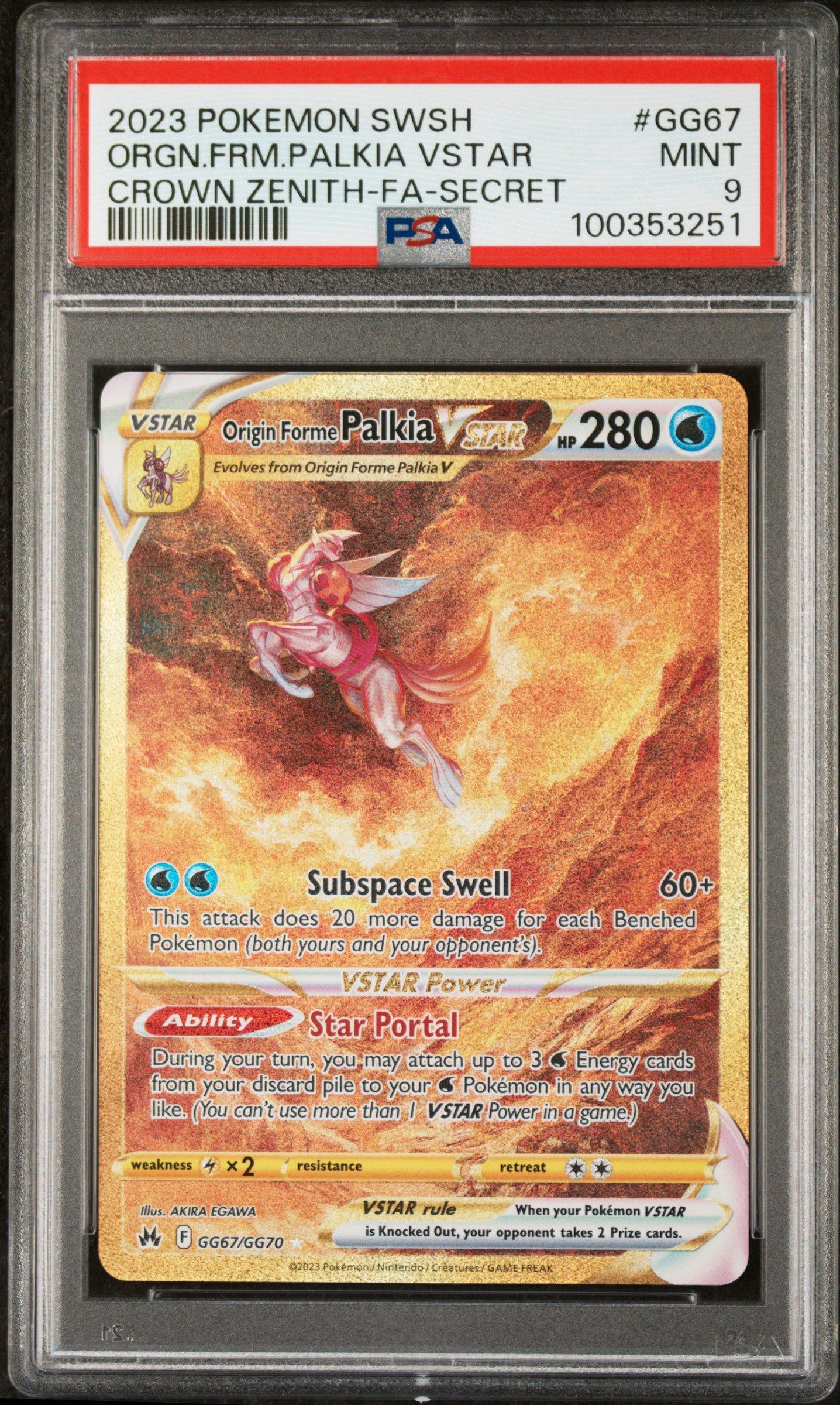 2023 Pokemon Sword And Shield Crown Zenith Gg67 Full Art/origin Forme Palkia Vstar Secret PSA 9