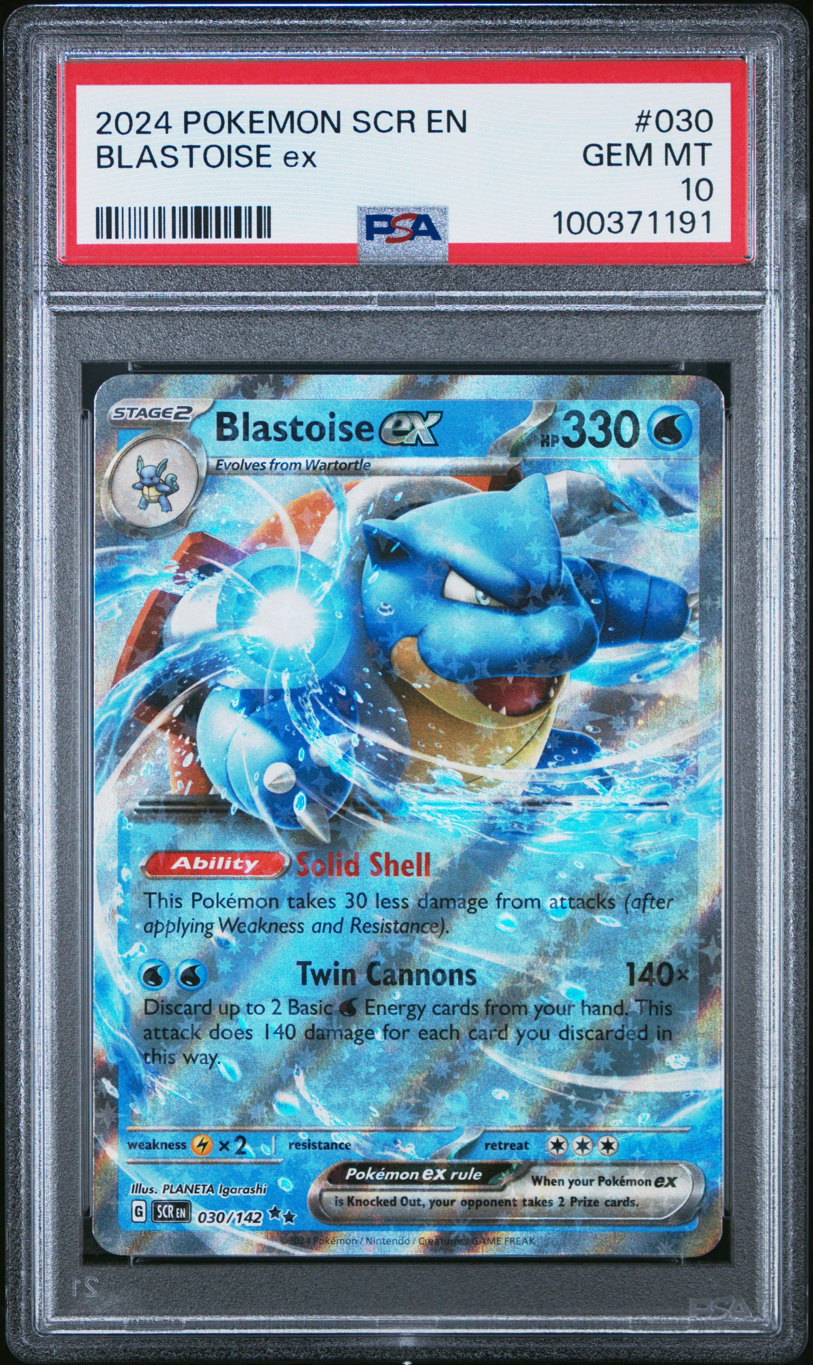 2024 Pokemon Scr En-stellar Crown 030 Blastoise Ex PSA