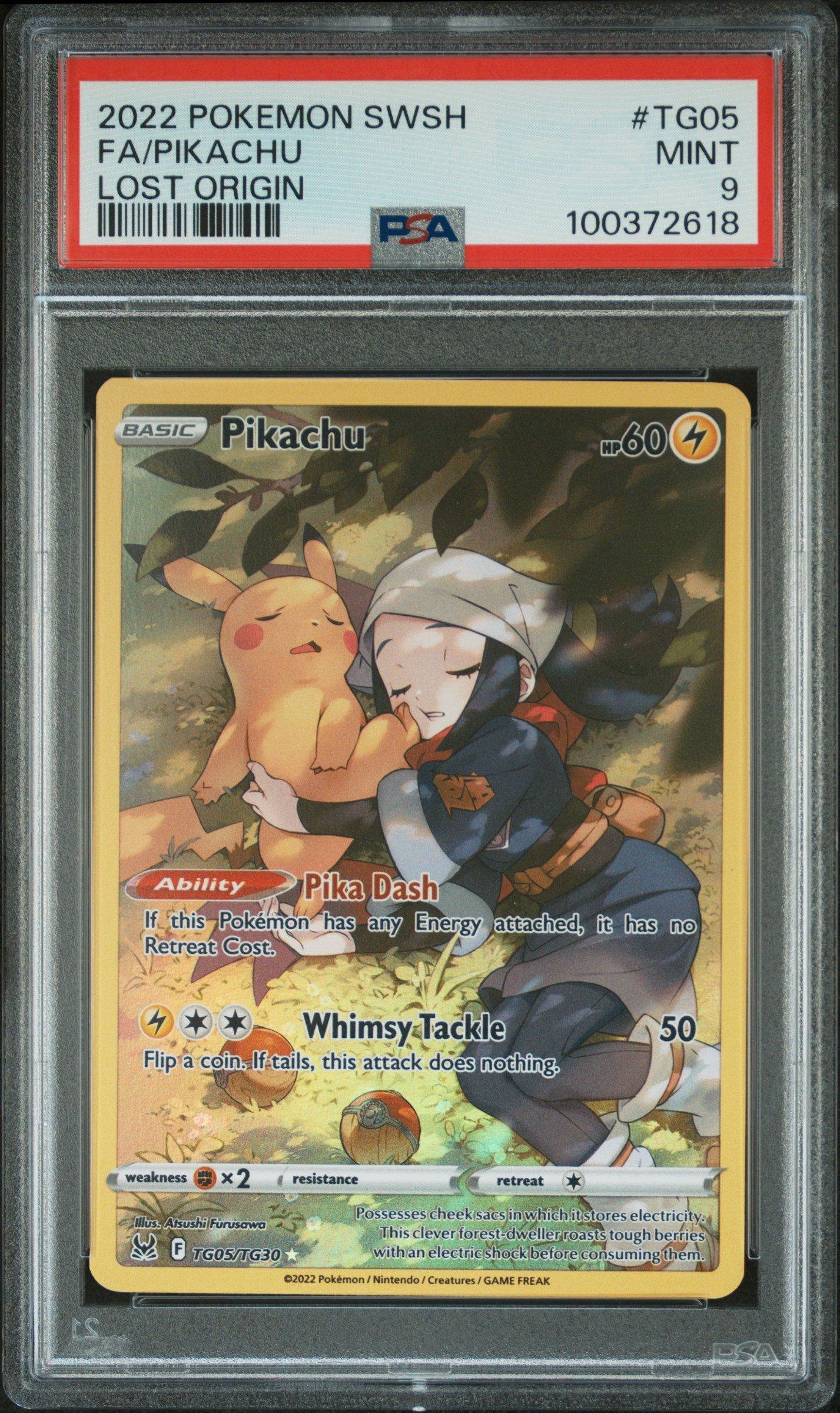 2022 Pokemon Sword & Shield Lost Origin Tg05 Full Art/pikachu PSA