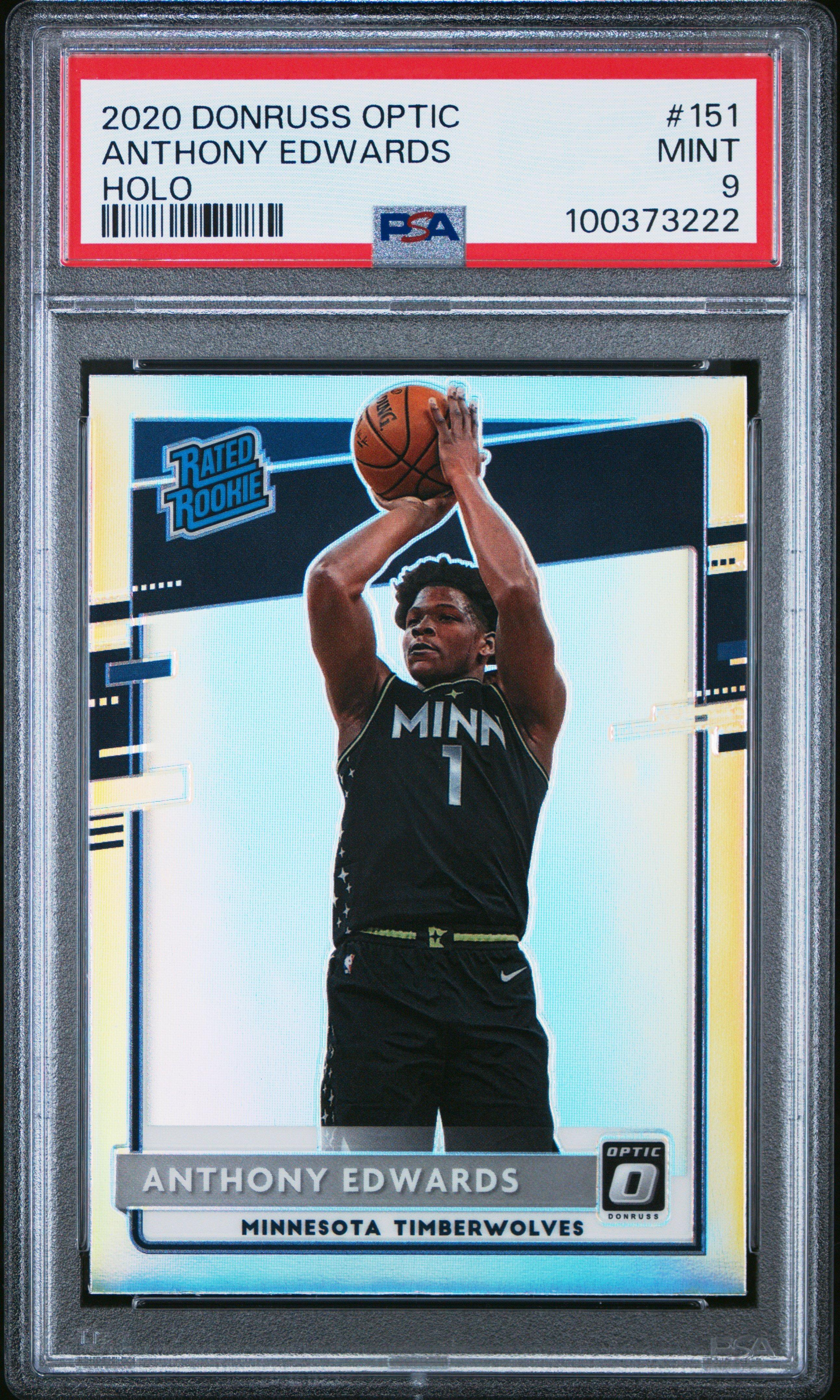 2020 Panini Donruss Optic 151 Anthony Edwards Holo PSA