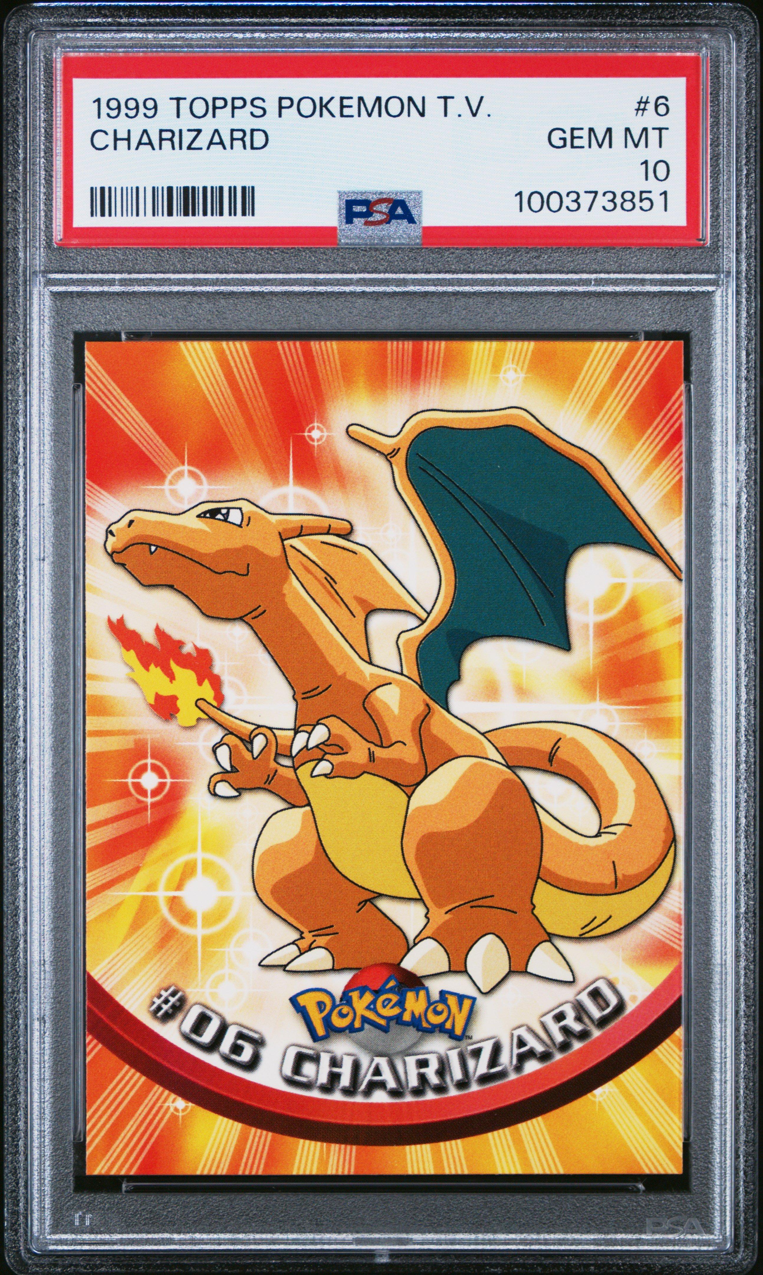 1999 Topps Pokemon Tv 6 Charizard PSA