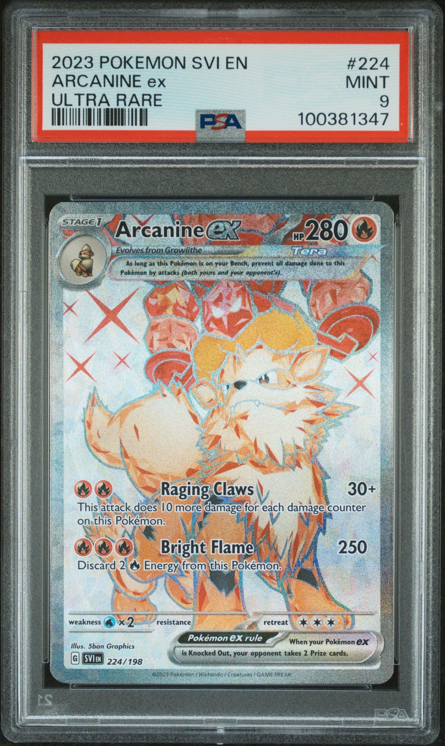 2023 Pokemon Svi En-scarlet & Violet 224 Arcanine Ex Ultra Rare PSA