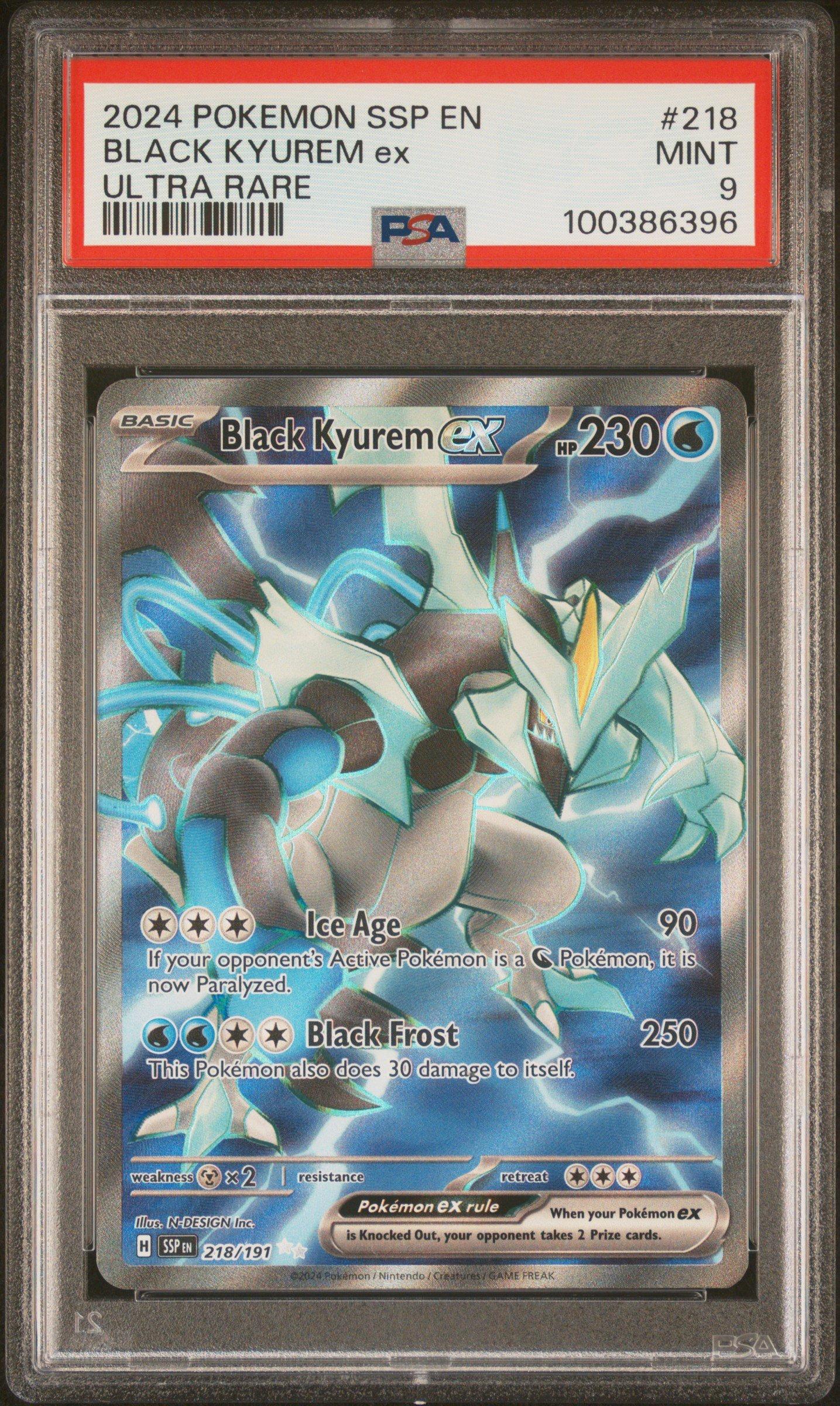 2024 Pokemon Ssp En-surging Sparks 218 Black Kyurem Ex Ultra Rare PSA