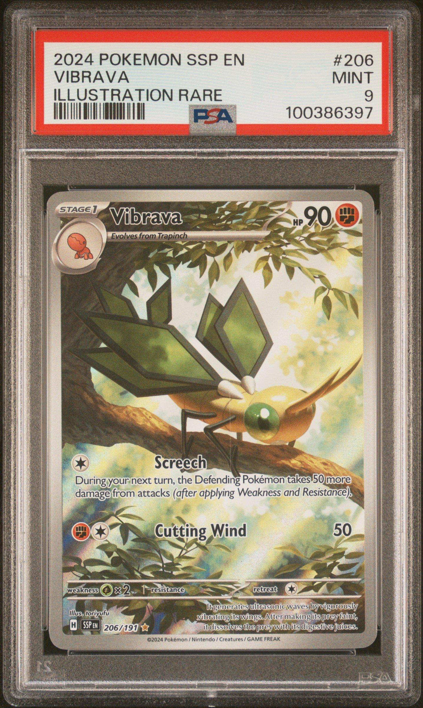2024 Pokemon Ssp En-surging Sparks 206 Vibrava Illustration Rare PSA