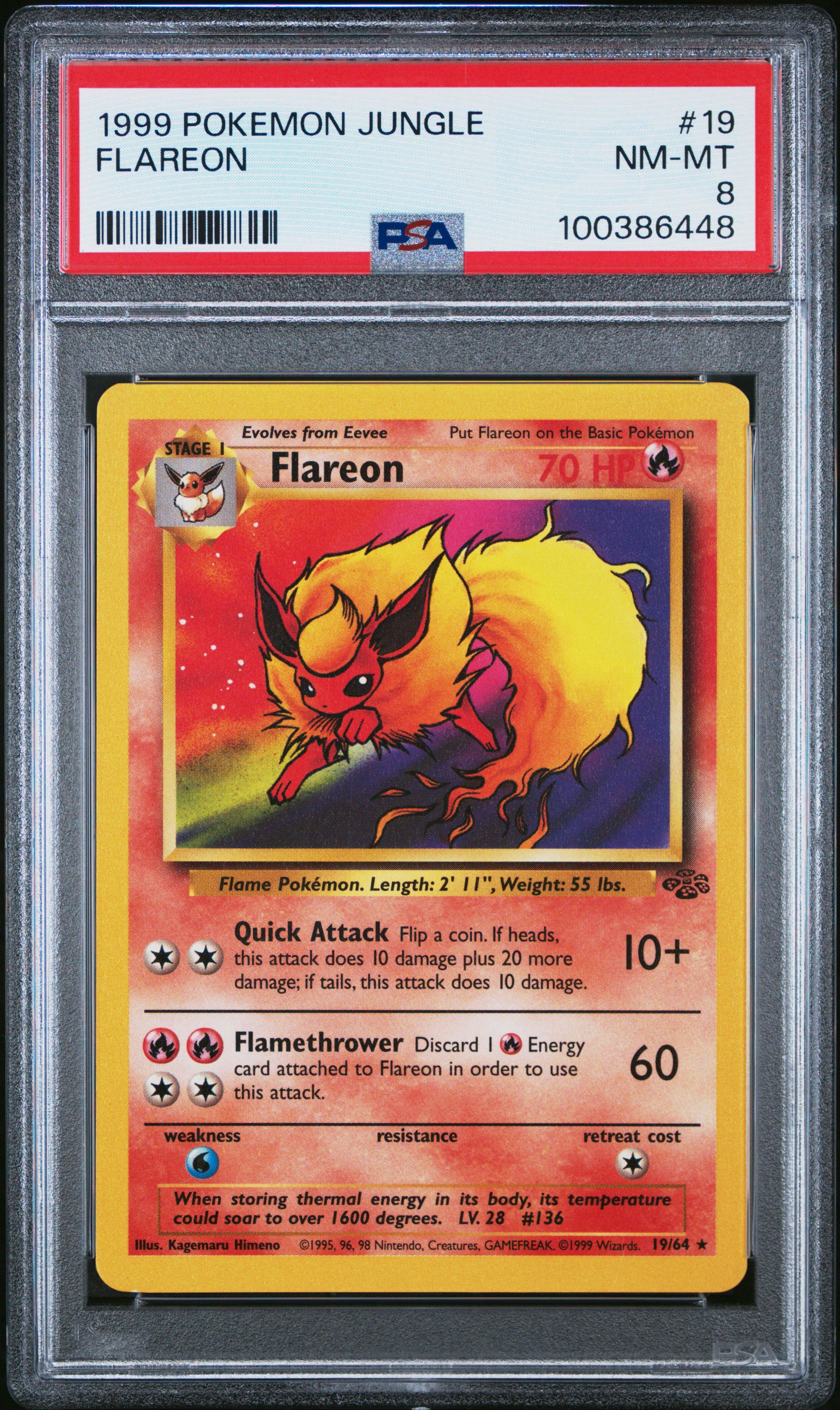 1999 Pokemon Jungle Flareon PSA