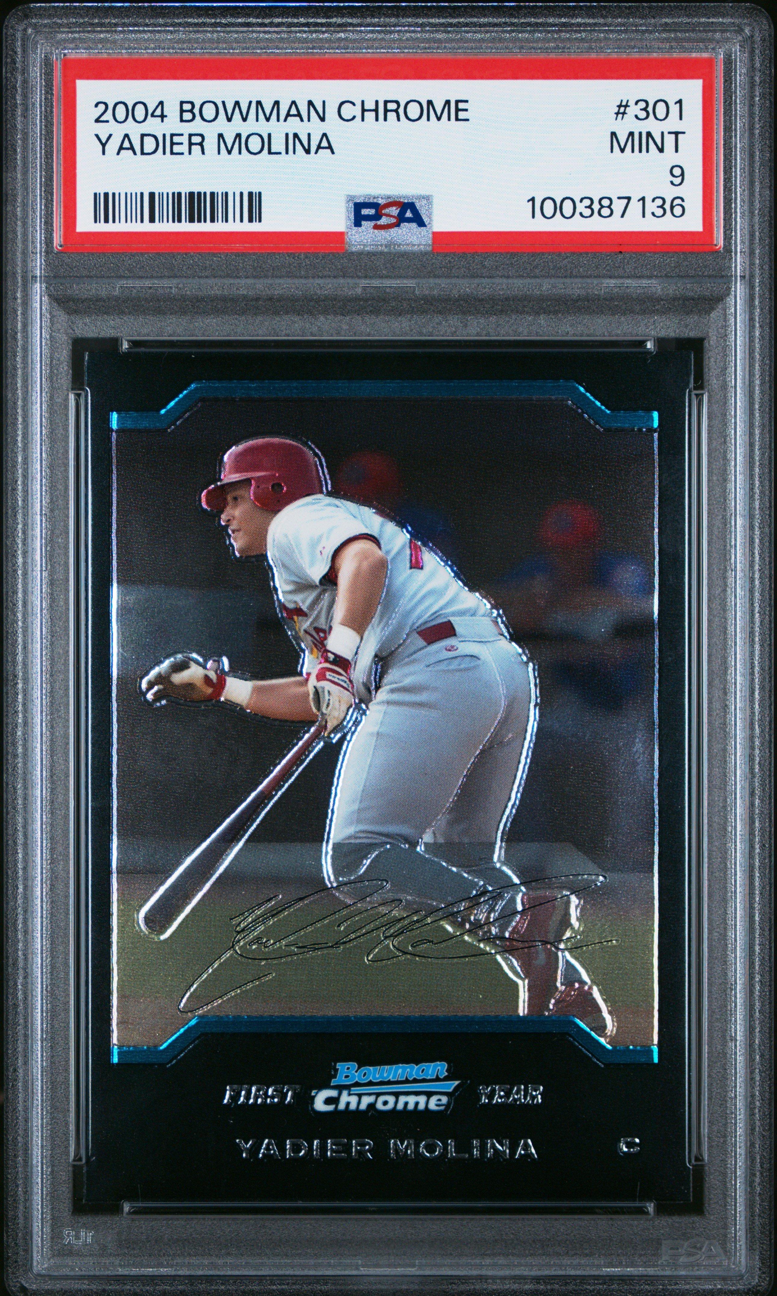 2004 Bowman Chrome 301 Yadier Molina PSA 9