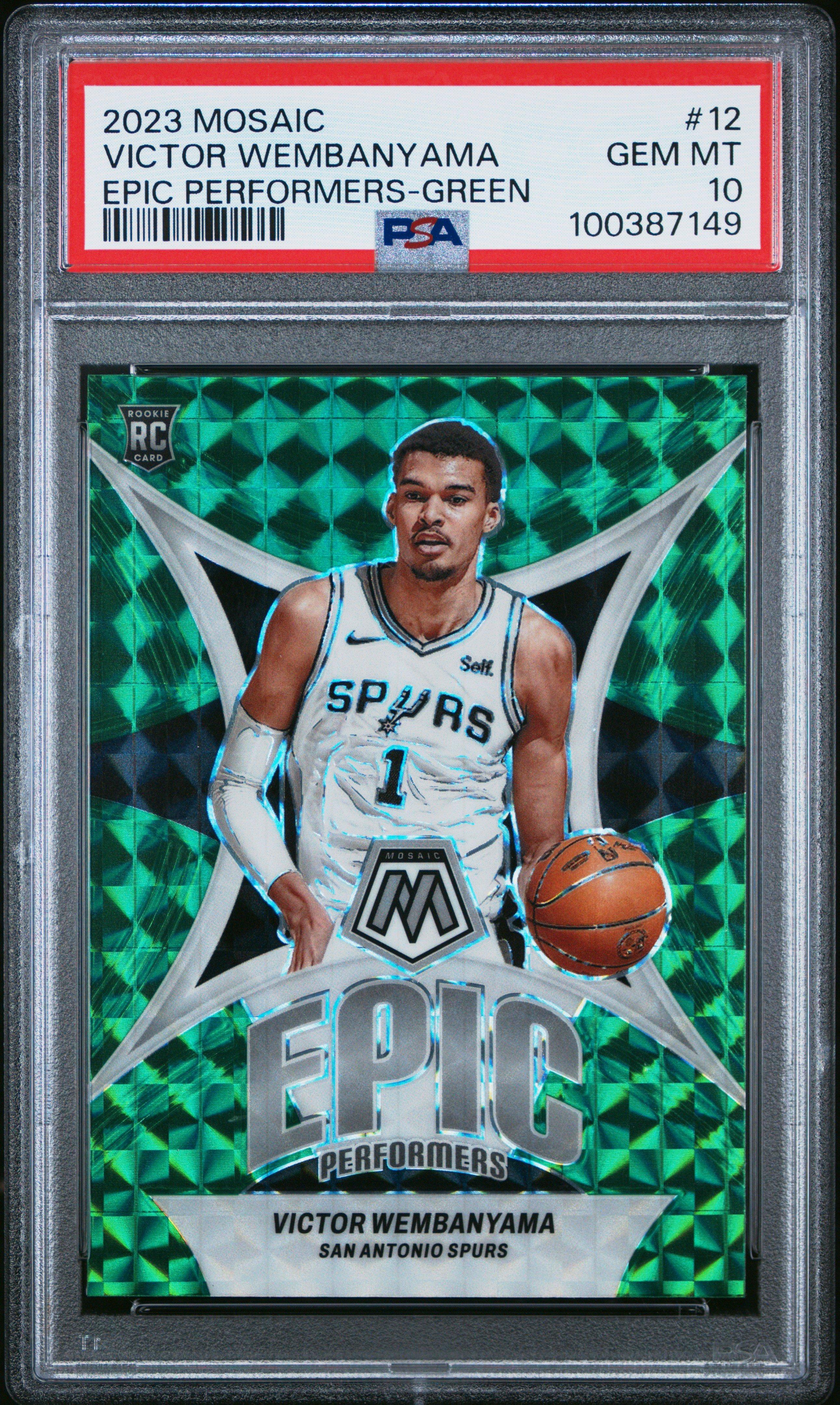 2023 Panini Mosaic Epic Performers 12 Victor Wembanyama PSA 10