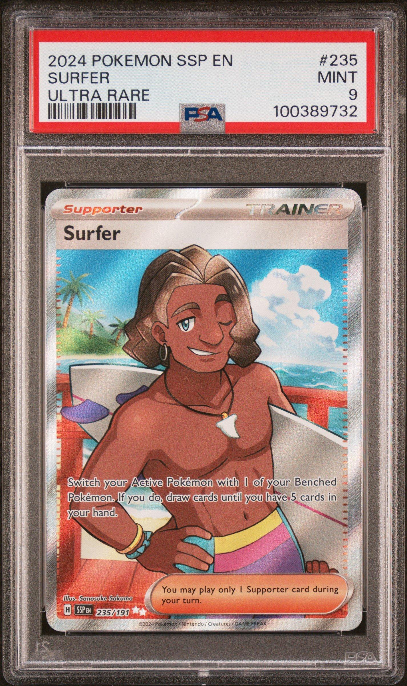 2024 Pokemon Ssp En-surging Sparks 235 Surfer Ultra Rare PSA 9