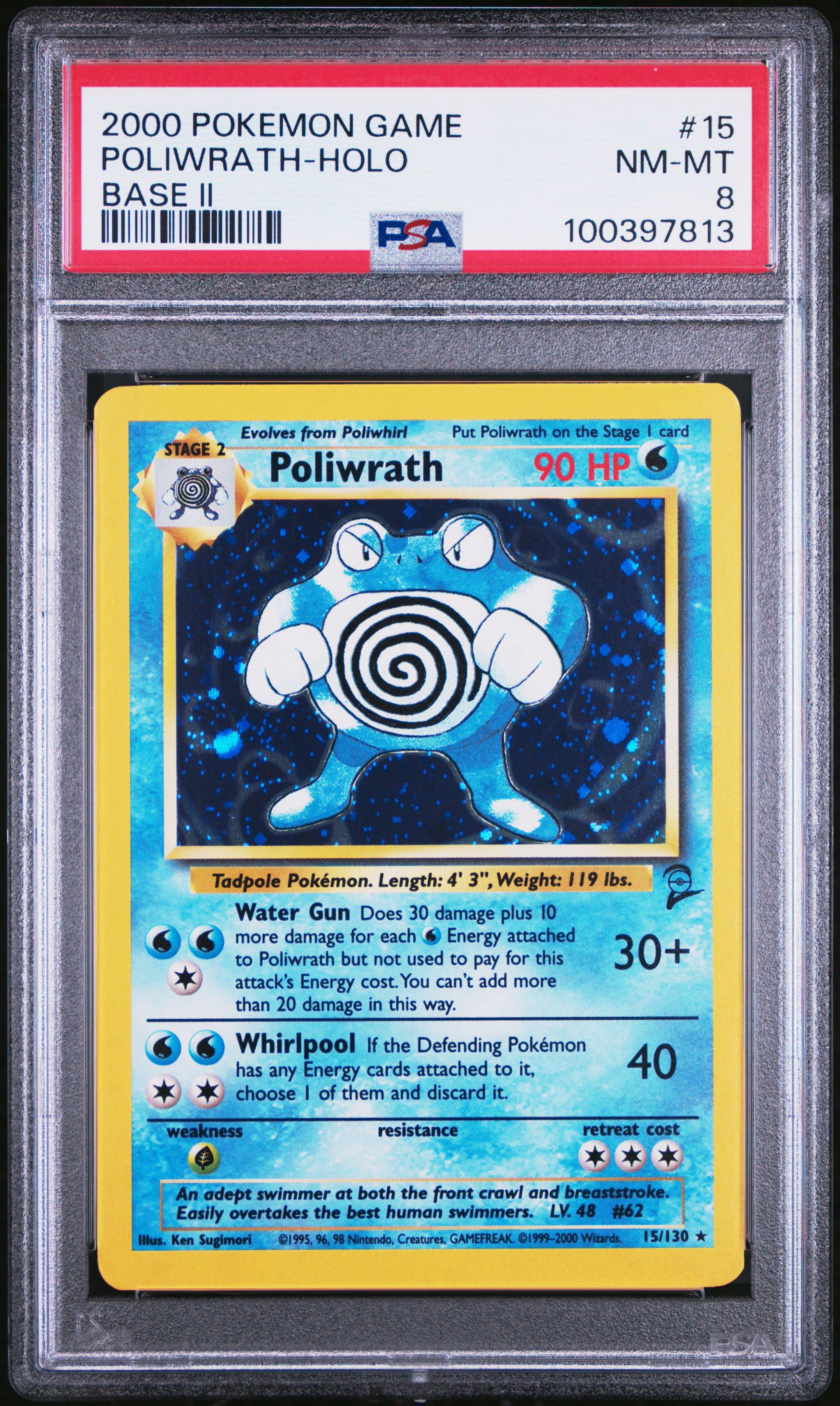 2000 Pokemon Game Base Ii 15 Poliwrath-holo PSA
