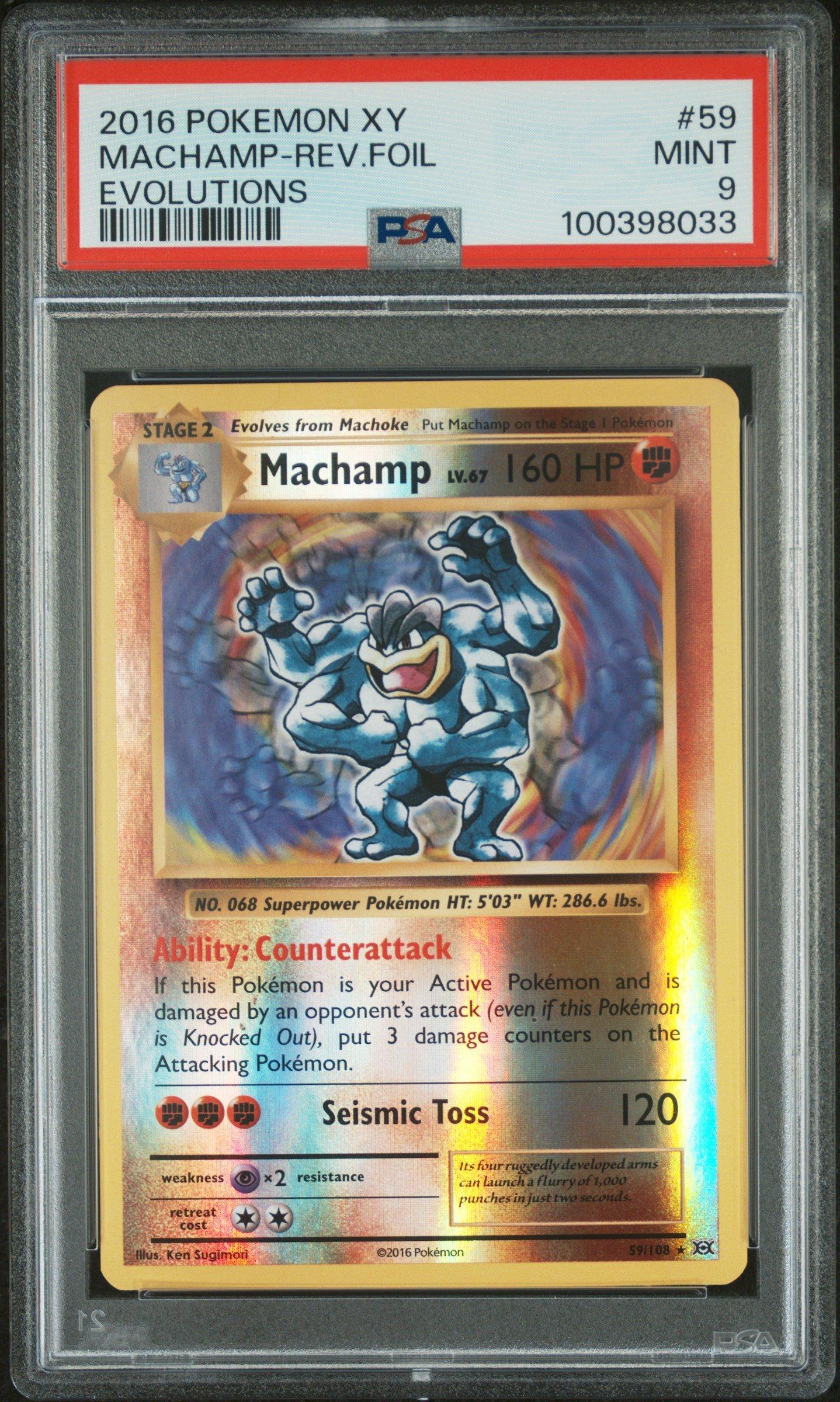 2016 Pokemon Xy Evolutions 59 Machamp-reverse Foil PSA 9 | GameStop