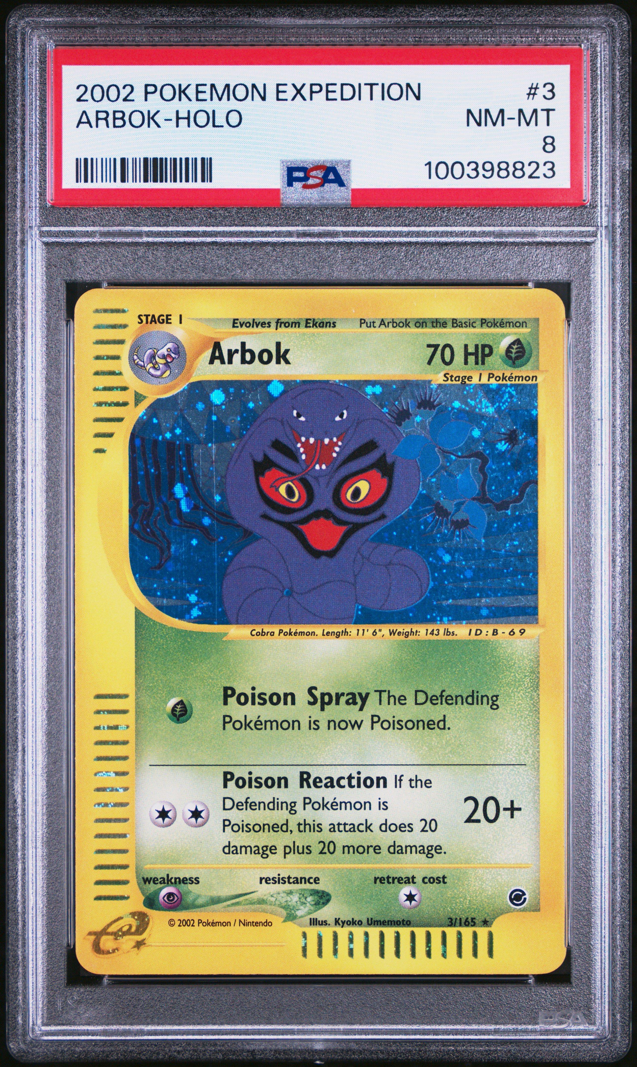 2002 Pokemon Expedition 3 Arbok-holo PSA