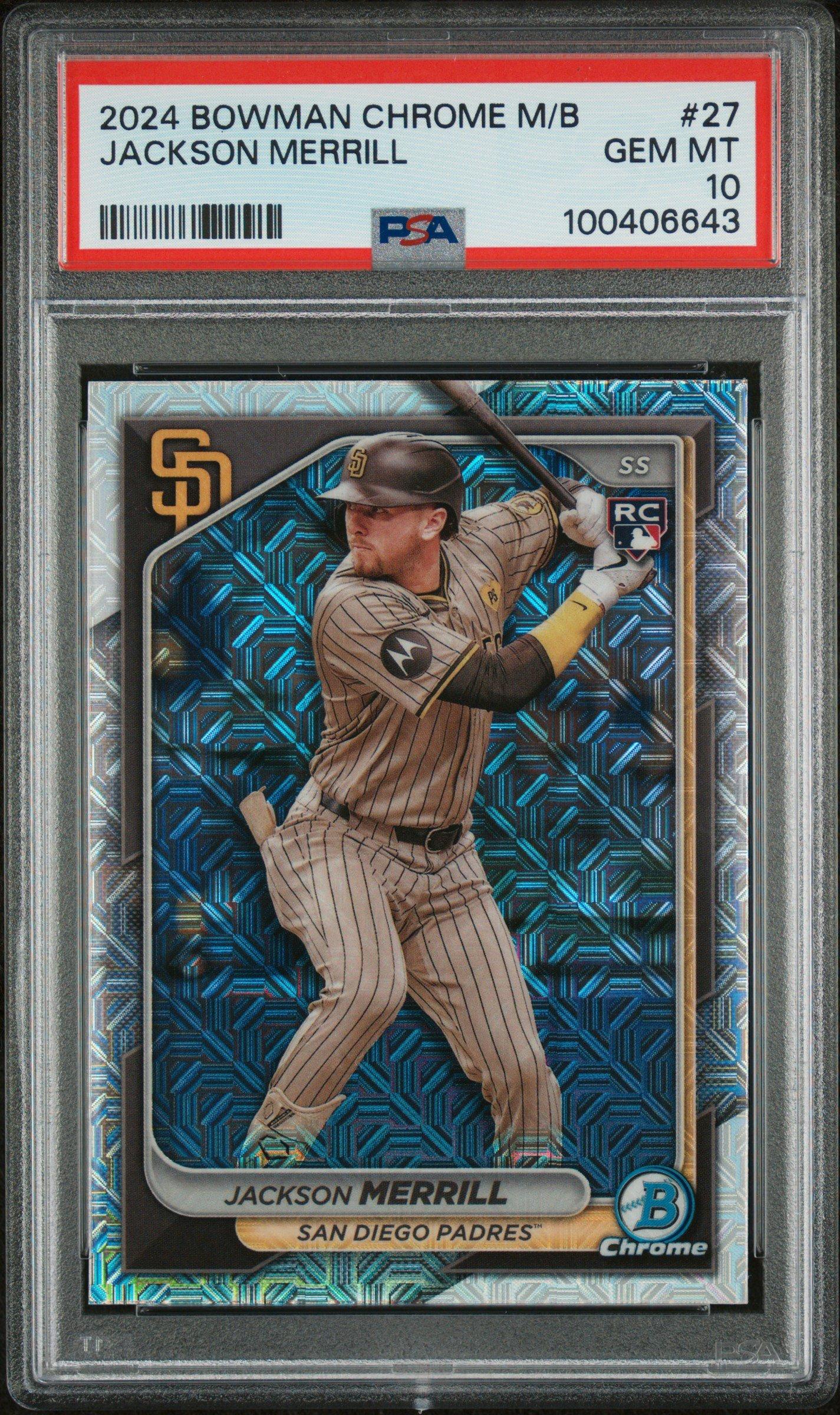 2024 Bowman Chrome Mega Box 27 Jackson Merrill PSA 10