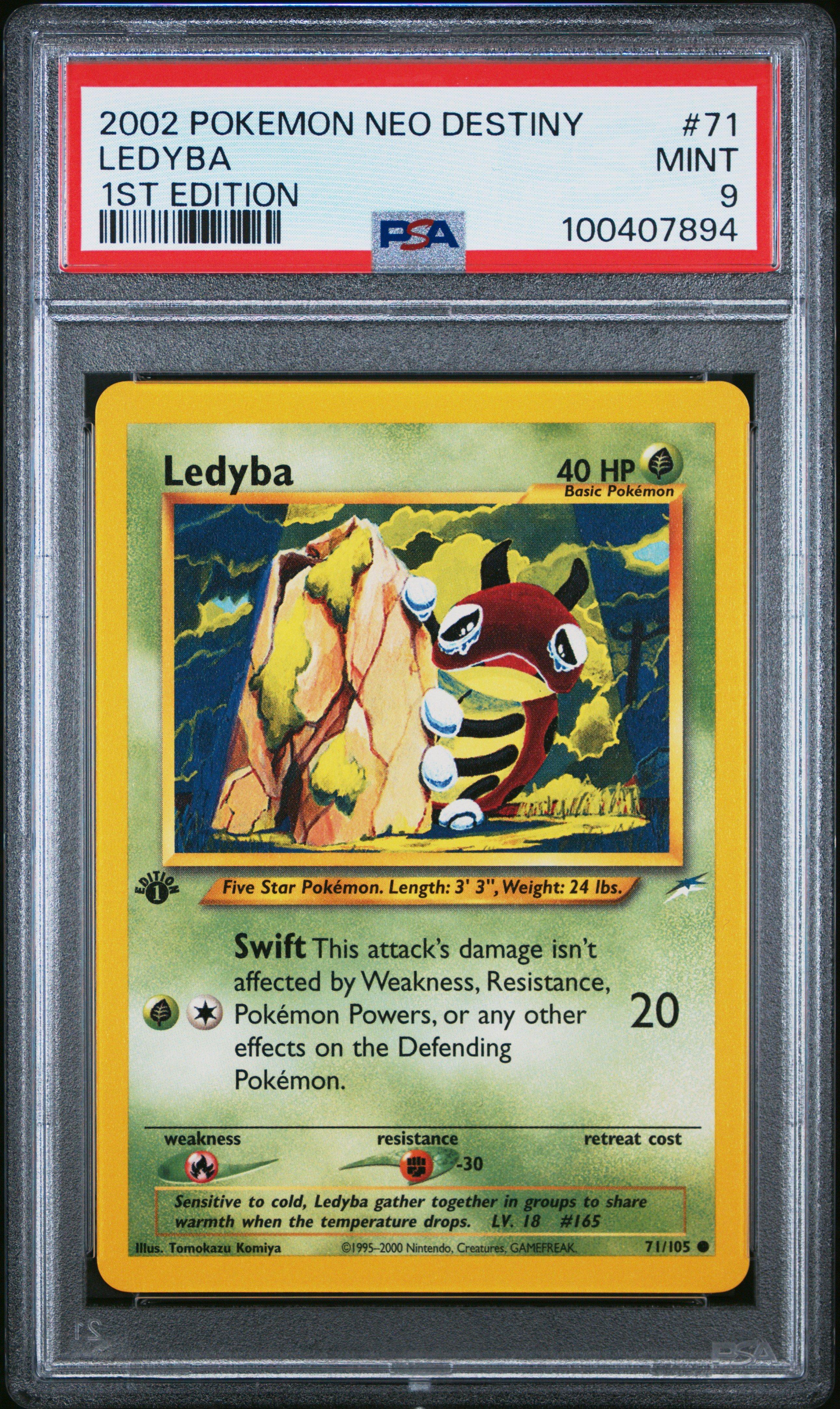 2002 Pokemon Neo Destiny 71 Ledyba 1st Edition PSA 9