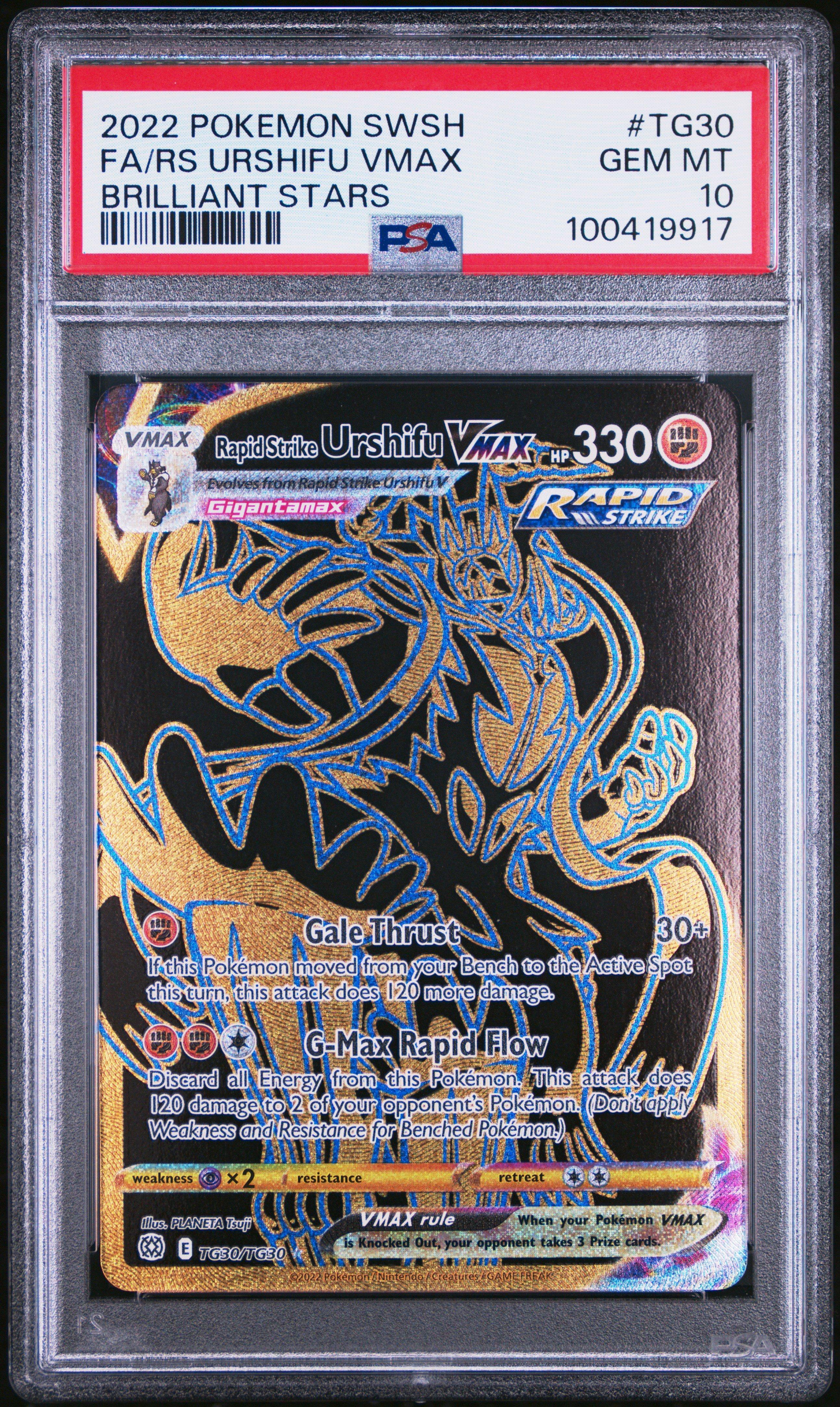 2022 Pokemon Sword & Shield Brilliant Stars Tg30 Full Art/rapid Strike Urshifu Vmax PSA 10