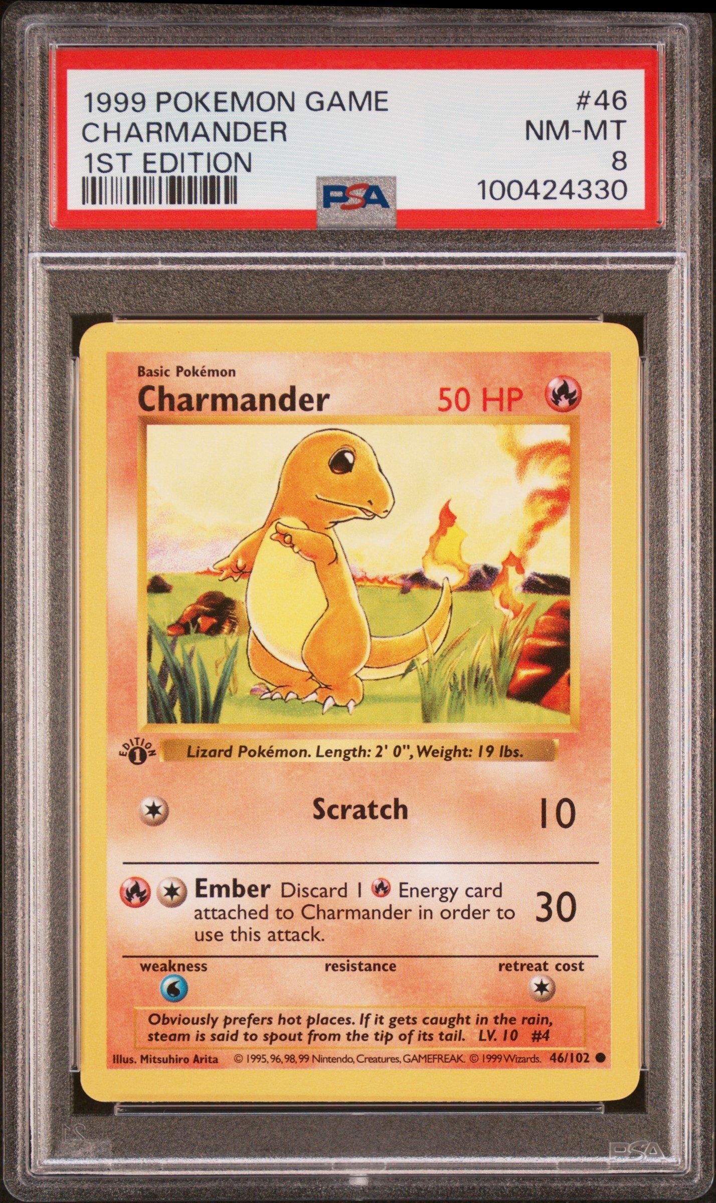 1999 Pokemon Game 46 Charmander 1st Edition PSA